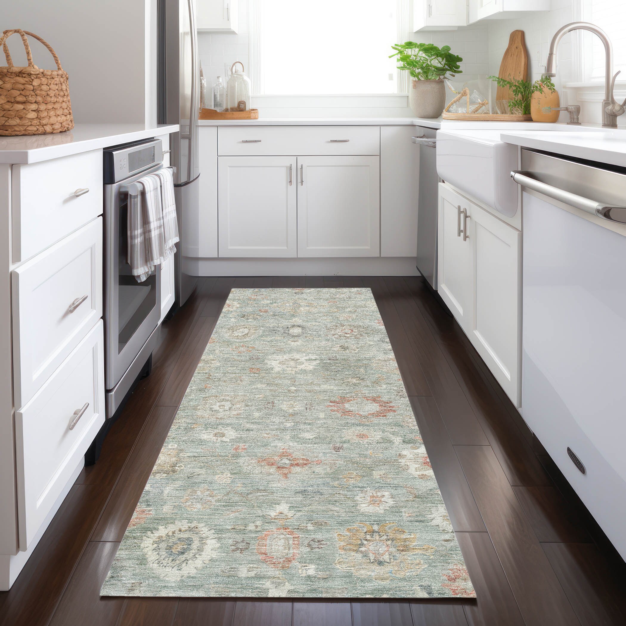 Addison Rugs ACN1770SA2X8 Chantille ACN1770SA 2 x 7 (ft) Loomed Sage Rectangular Indoor/Outdoor Machine washable Pet Friendly Area rug
