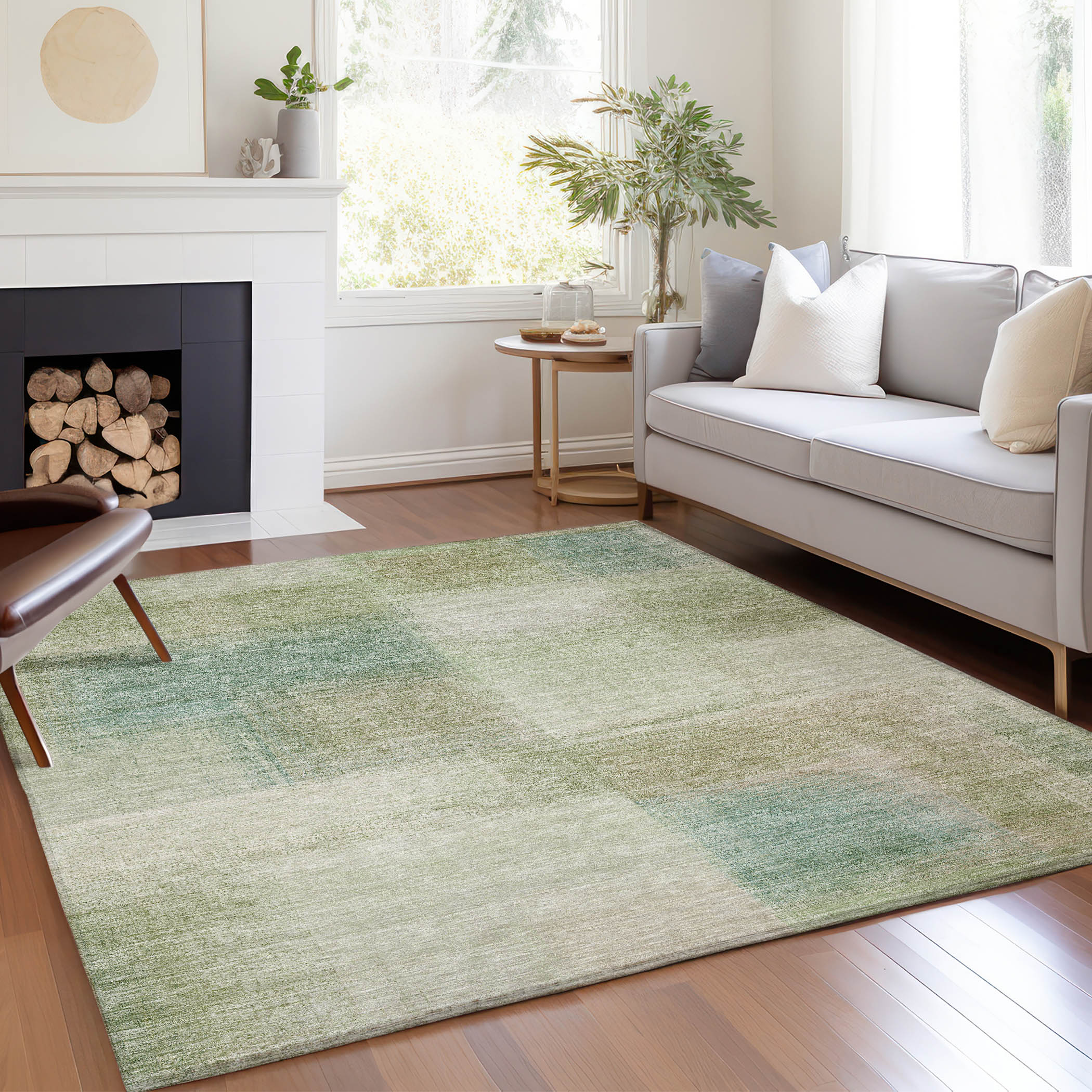 Addison Rugs ACN742AL5X8 Chantille ACN742AL 5 x 7 (ft) Polyester Aloe Rectangular Indoor/Outdoor Geometric Machine washable Area rug