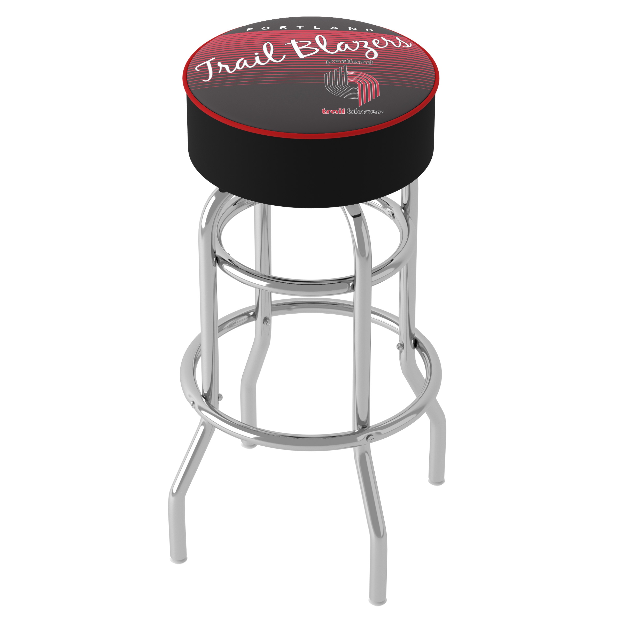 Trademark Gameroom NBA1000HC-PTB-TWN Portland Trailblazers Portland Trail Blazers 31.0-Inches H Bar height Round seat Upholstered Swivel Metal Bar Stool