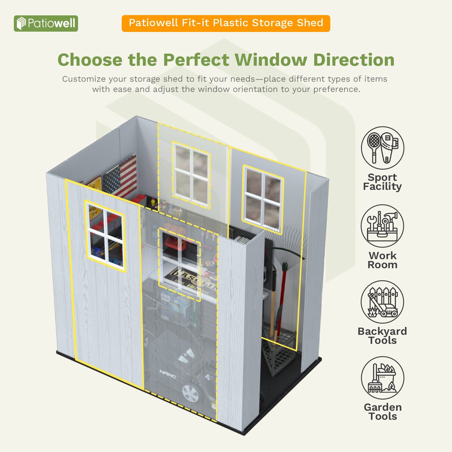 Patiowell WES-0436A-4WT Vinyl-Resin-Storage-Buildings - View #4