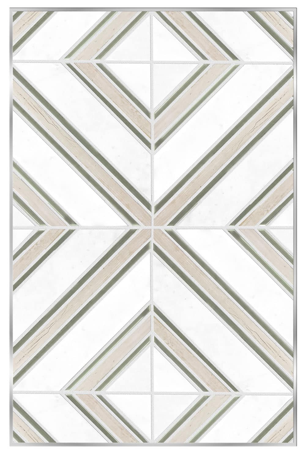 Boutique Stone LW1019009 Byzantine Squares Beige 8-in x 8-in Polished Natural stone Patterned Mosaic Wall Tile ( 0.43-sq ft Piece )