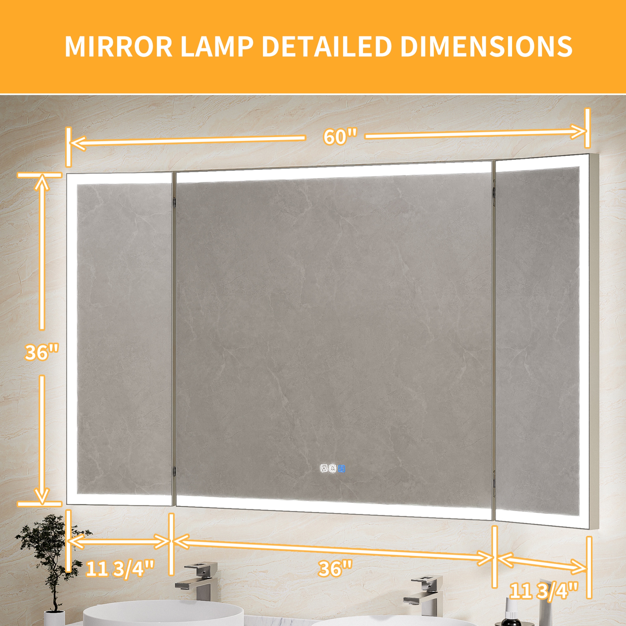 Forclover J11TBM6036 Framed-Bath-Mirrors - View #2