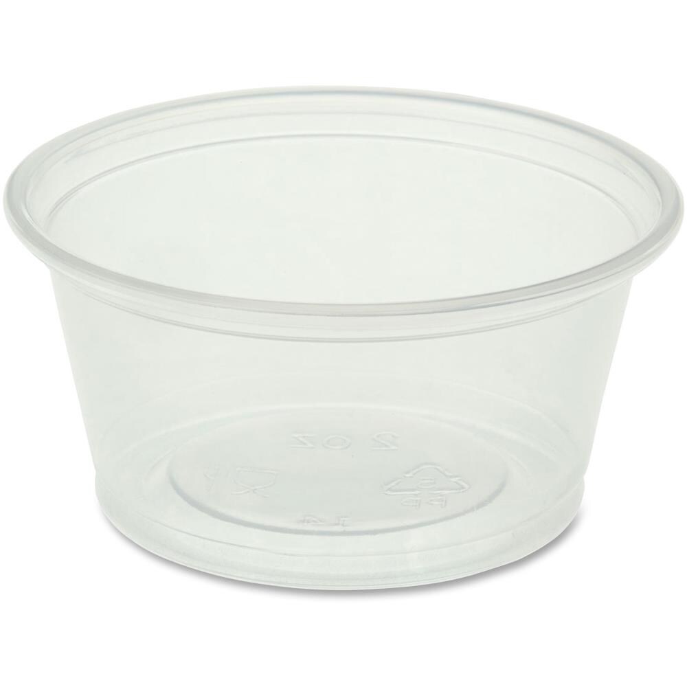 125 Pack) 2-Ounce Plastic Portion Cups with Lids, Clear Condiment