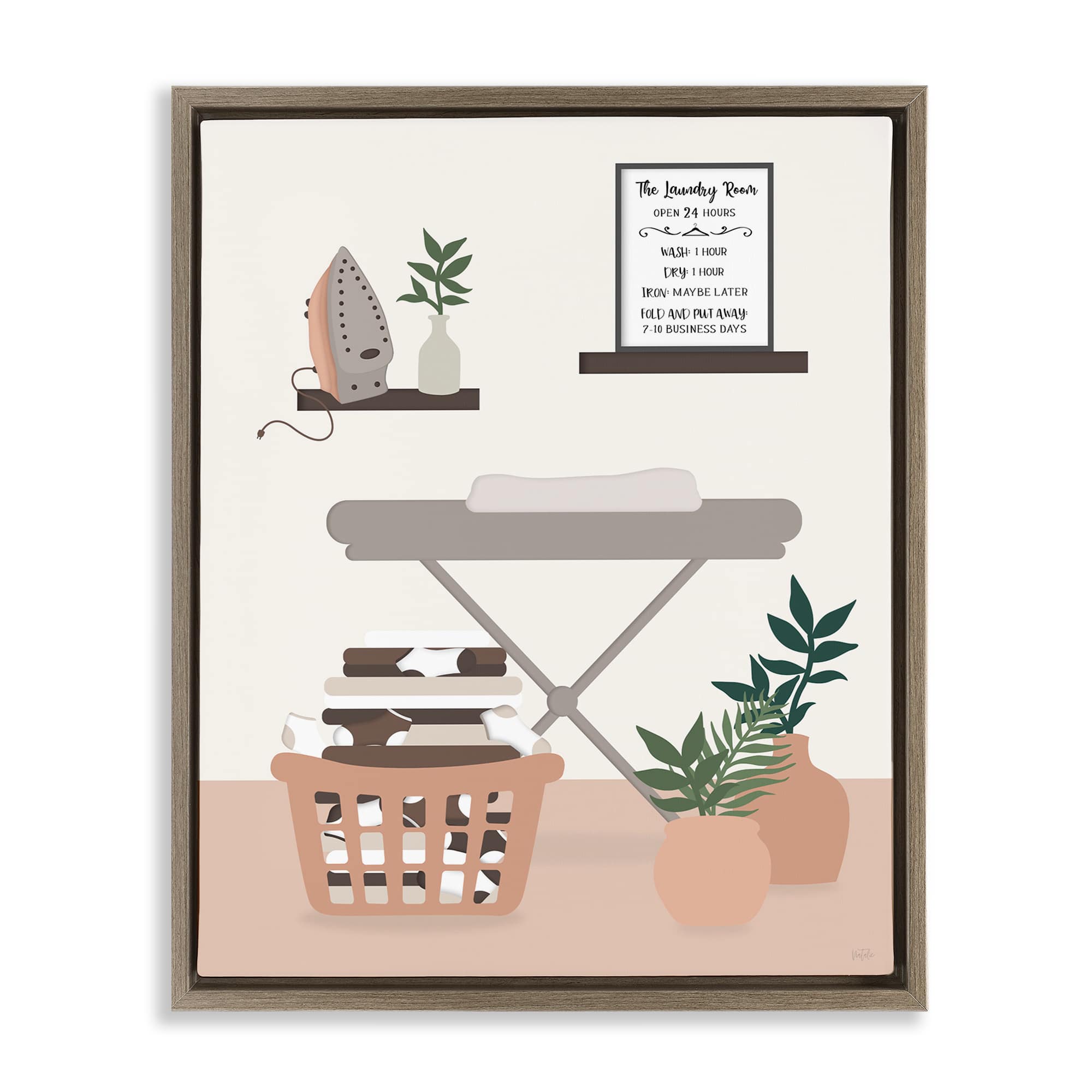 Stupell Industries BT-966-FFE-24X30 Laundry Rules Modern View Floating Frame design by Natalie Carpentieri