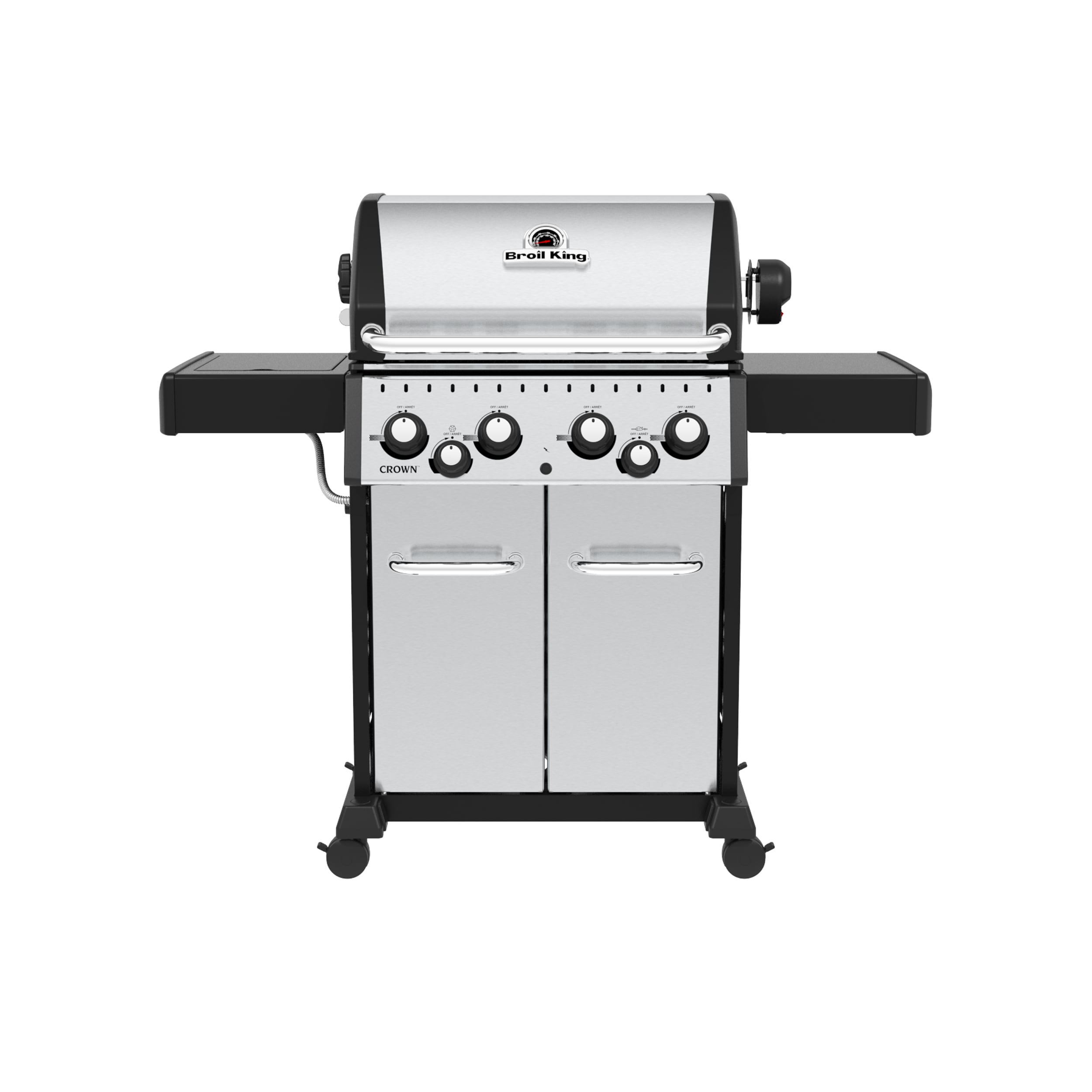 Broil King Crown S 490 Stainless Steel 4-Burner Liquid Propane Gas Grill with 1 Side with Rotisserie Burner in the Gas Grills department at