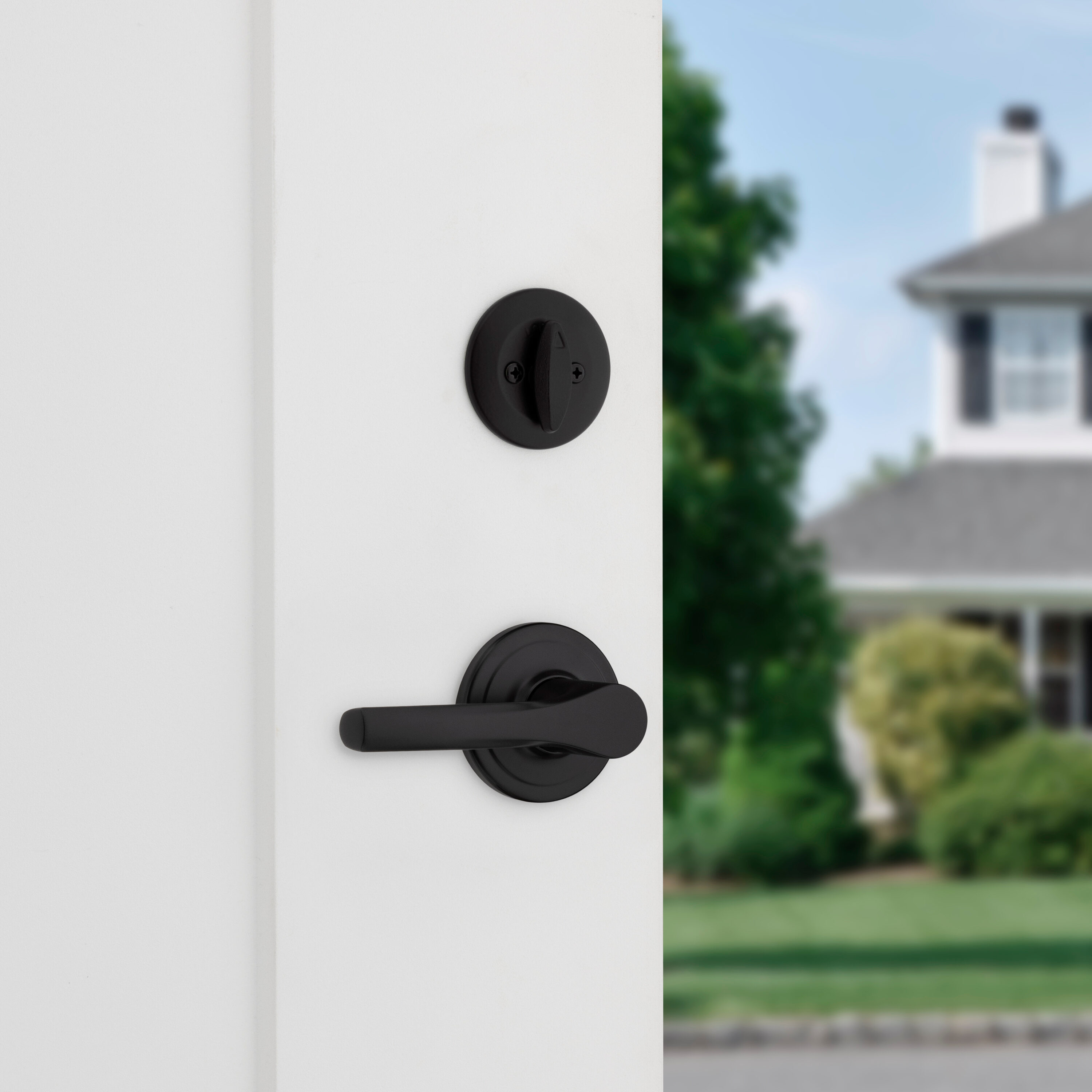 Kwikset Security Henley Matte Black Single Deadbolt Keyed Entry Door ...