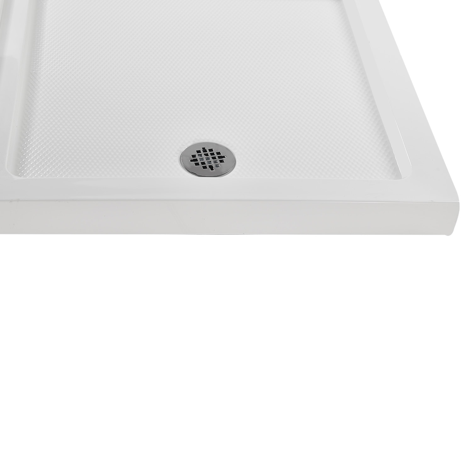 Streamline 36" White Acrylic Corner Shower Base with ABS Drain