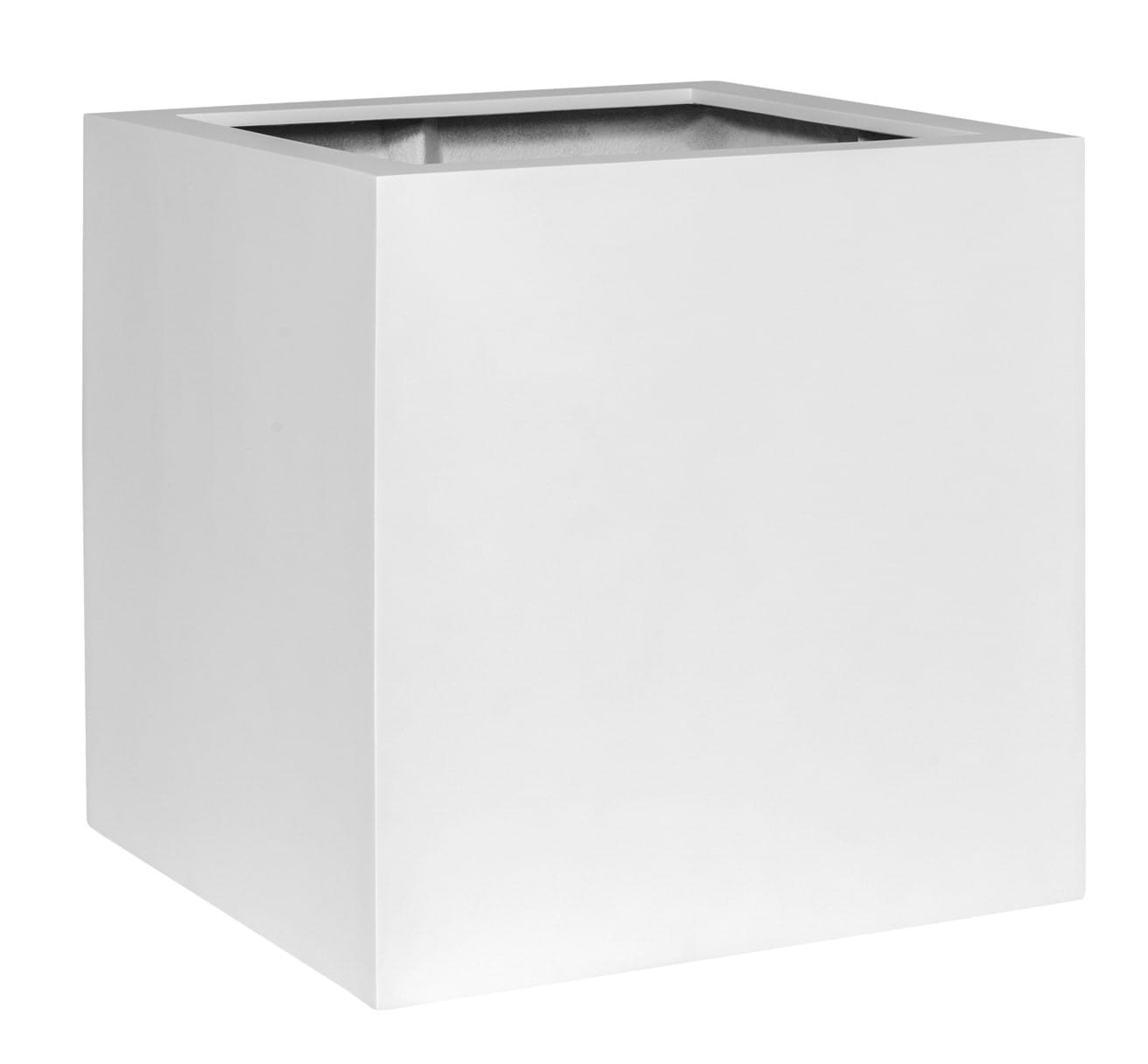 Pottery Pots E1003-30-MW Square 12.0-Inches W Large White Stone Contemporary/Modern Indoor/Outdoor Nursery planter