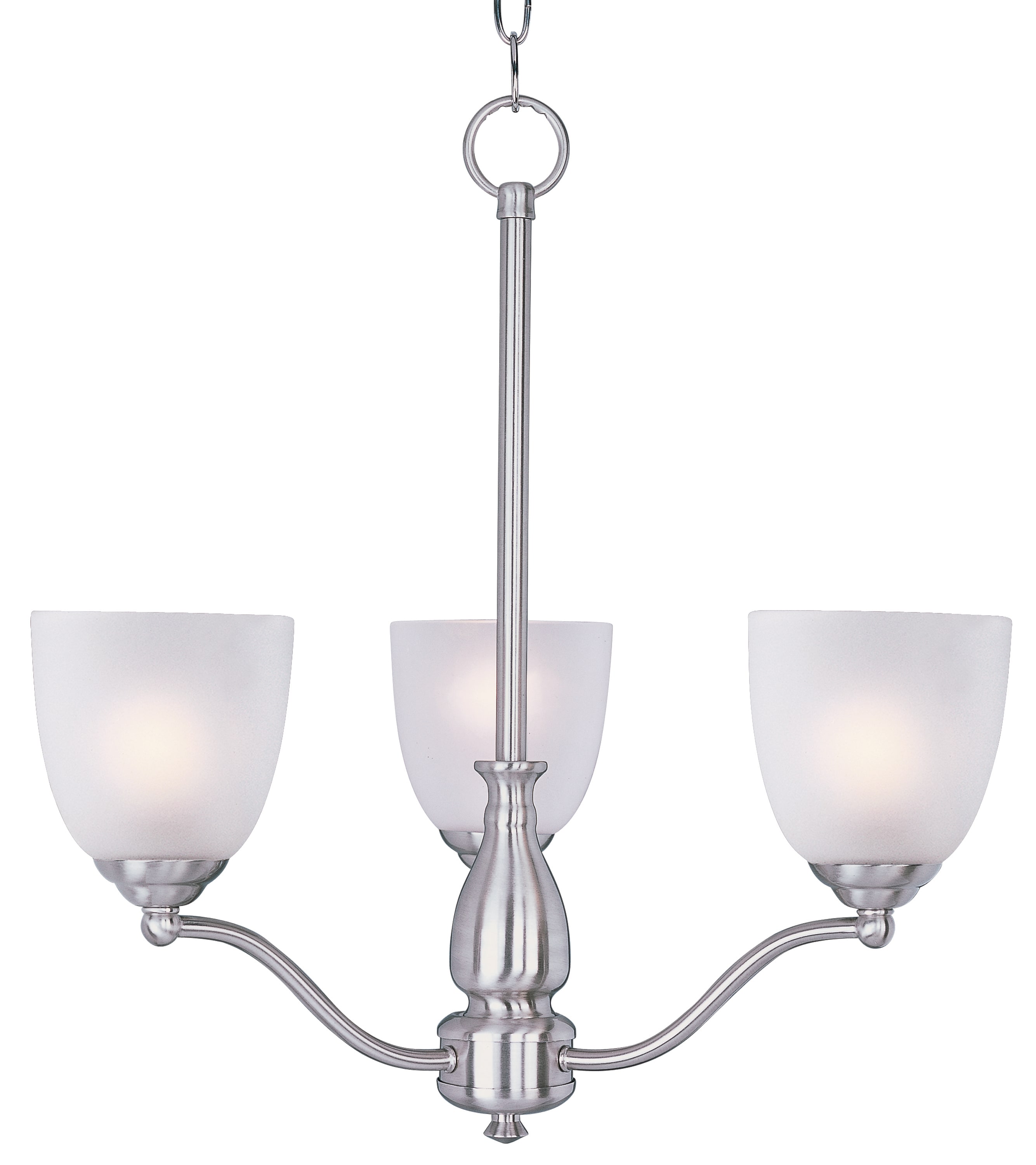 Maxim Lighting 10064FTSN Stefan 3 -Light Satin Nickel Modern/contemporary For Use in Bedrooms, Dining Rooms, Foyers, Kitchens, Living Rooms Chandelier
