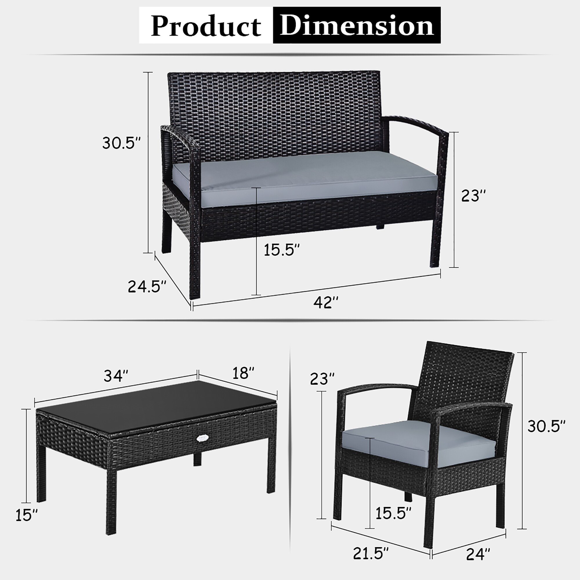 Costway GMA00087 Patio-Conversation-Sets - View #3