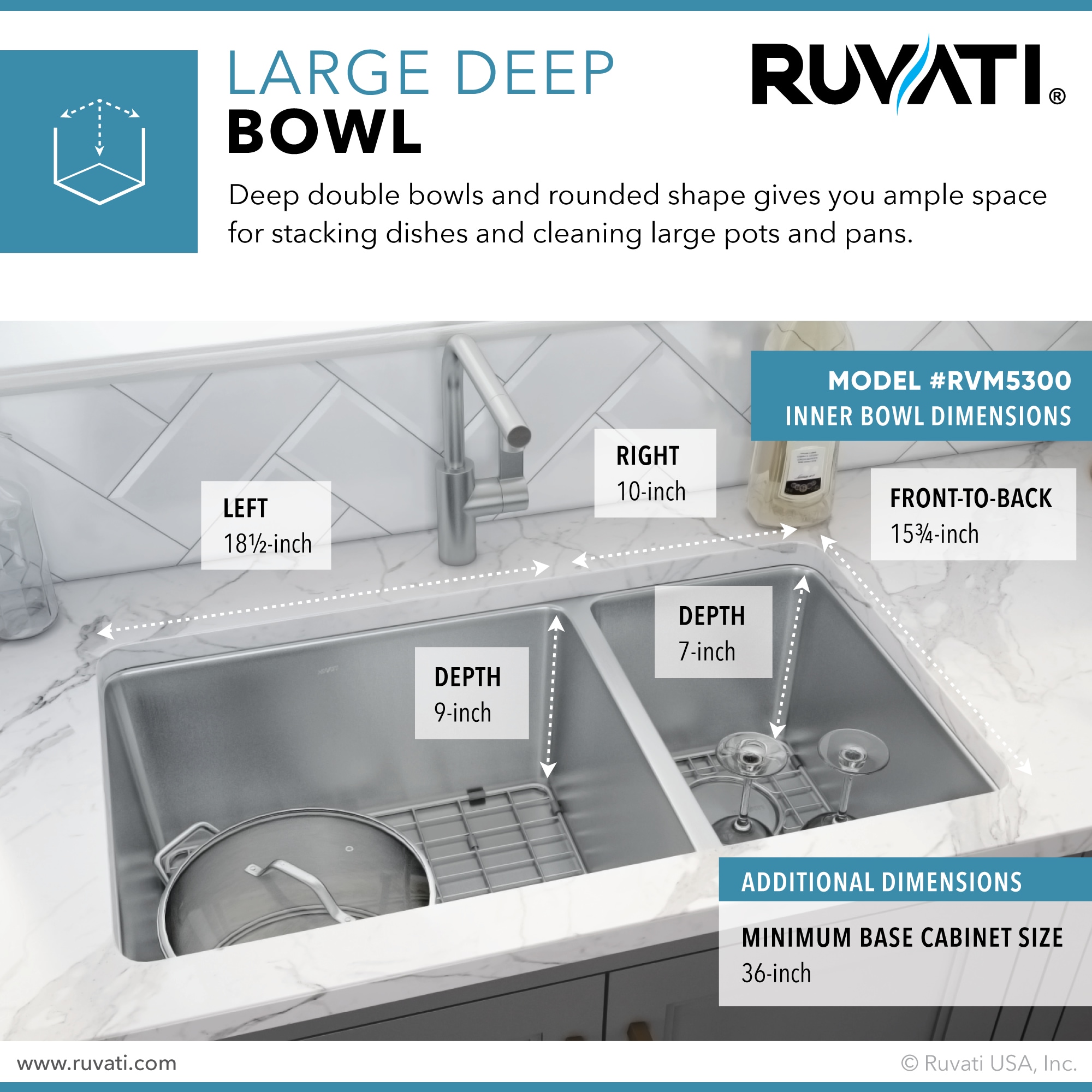 Ruvati RVM5300 Kitchen-Sinks - View #4