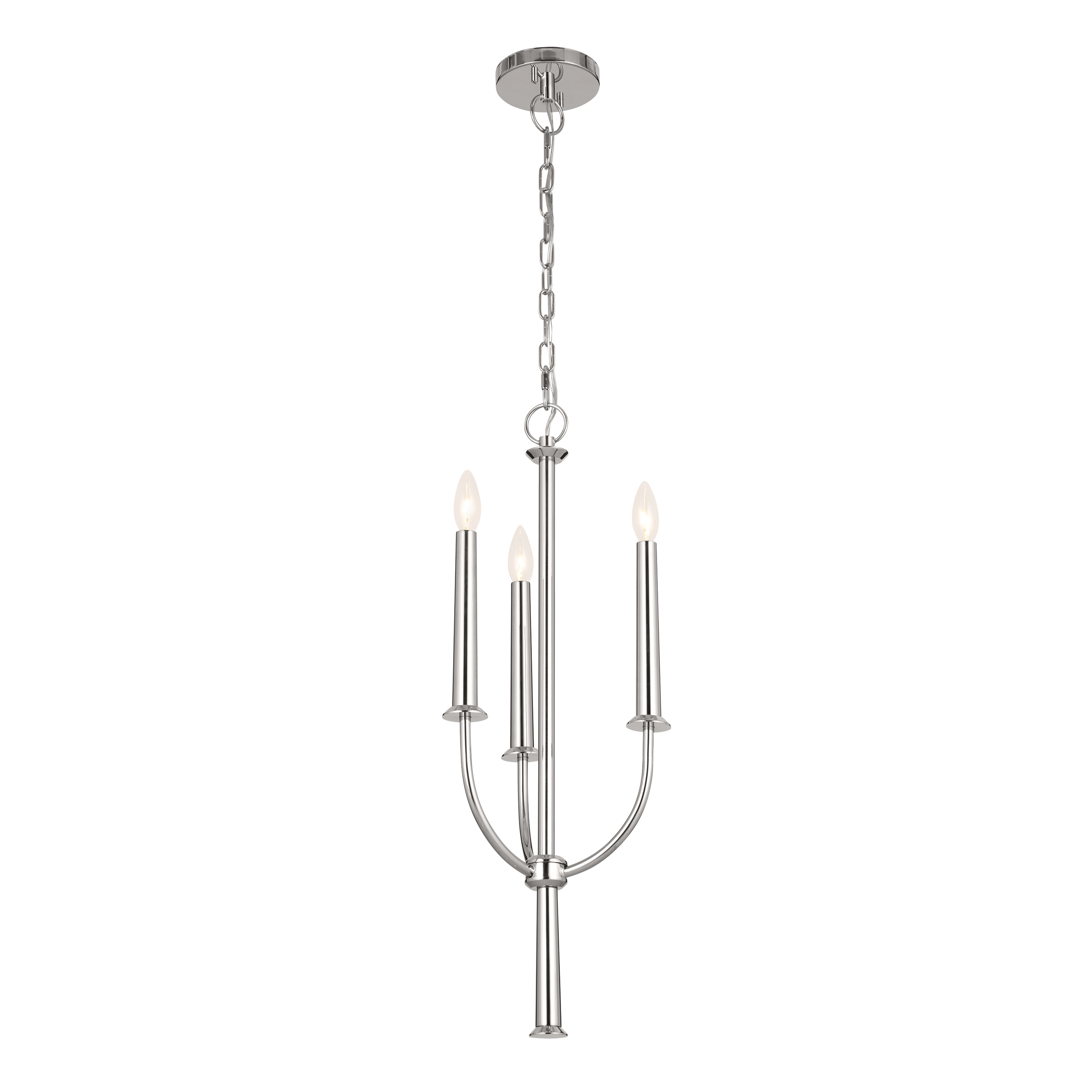 Kichler 52496PN Florence 3 -Light Polished Nickel Traditional Lantern Medium Hanging Pendant light