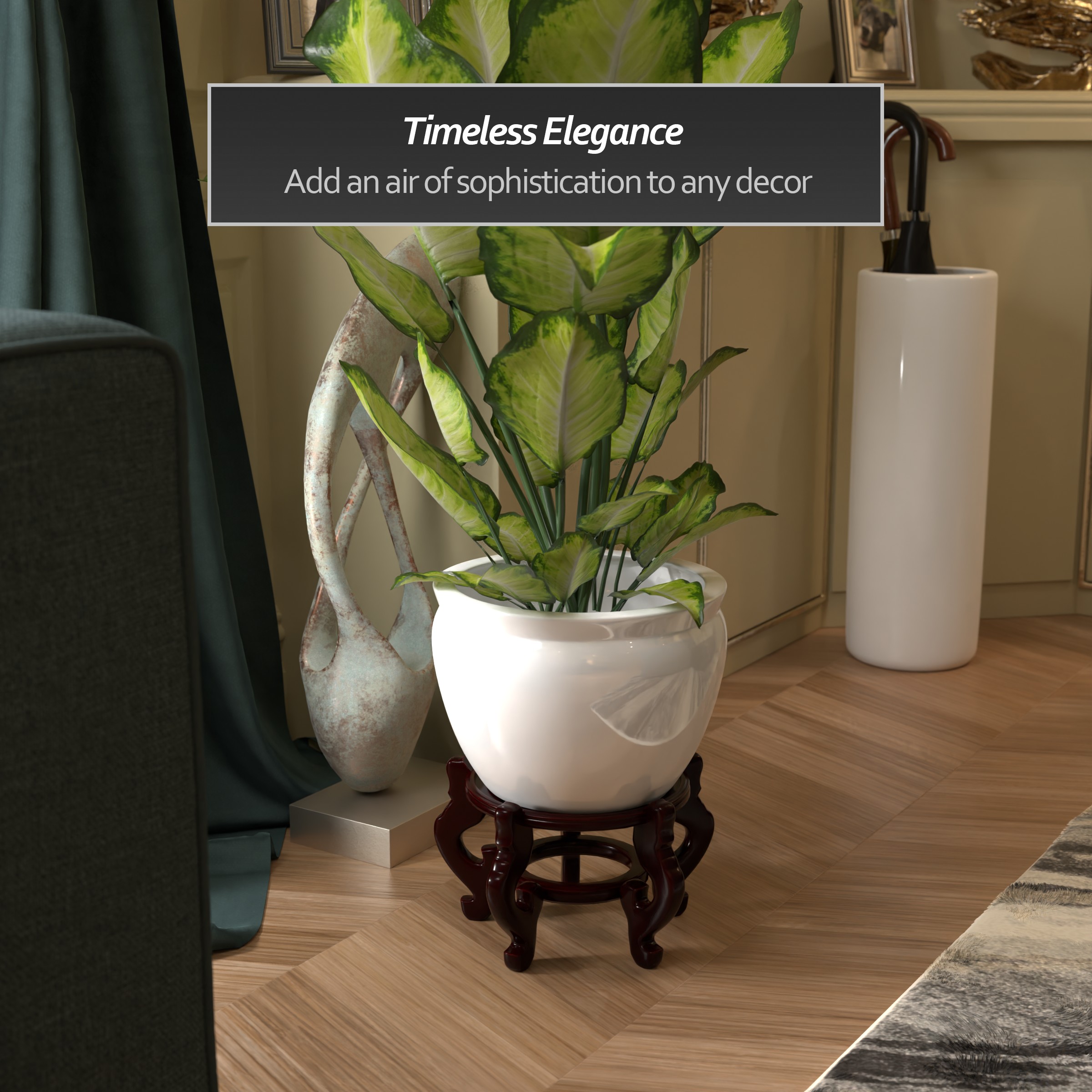 Oriental Furniture ST-FS102-SIZE8 Plant-Stand - View #3