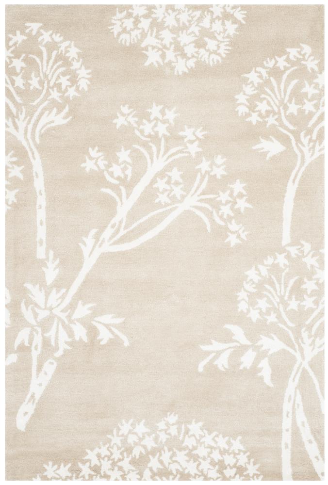 Safavieh BEL131C-4 Bella Lani 4 x 6 (ft) Tufted Synthetic Sand/Ivory Rectangular Indoor Floral/Botanical Farmhouse/Cottage Area rug