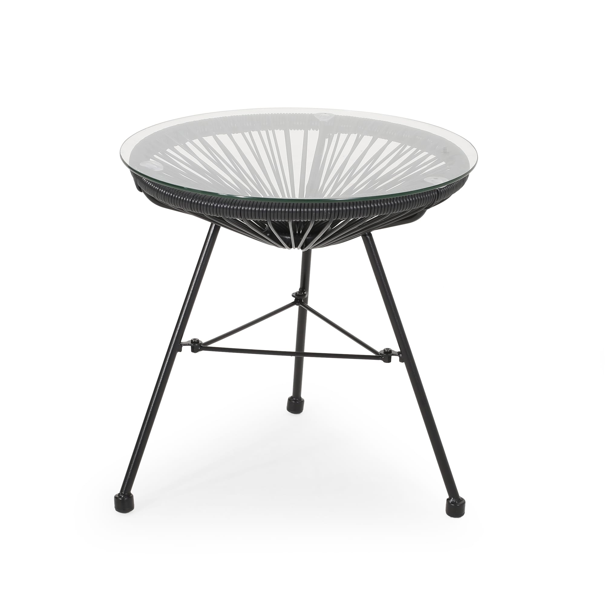 Bybafun Round Outdoor Coffee Table 17.75-in W x 17.75-in L