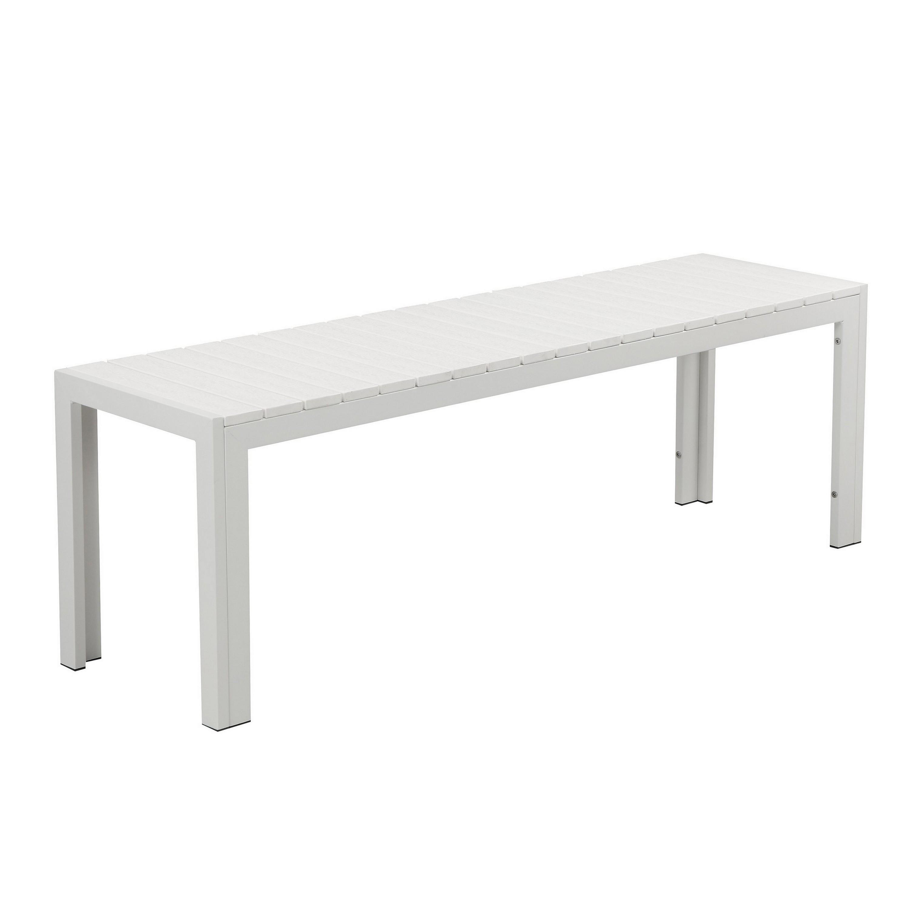 Benzara BM287720 53-Inches W x 18-Inches H White Aluminum Garden Bench