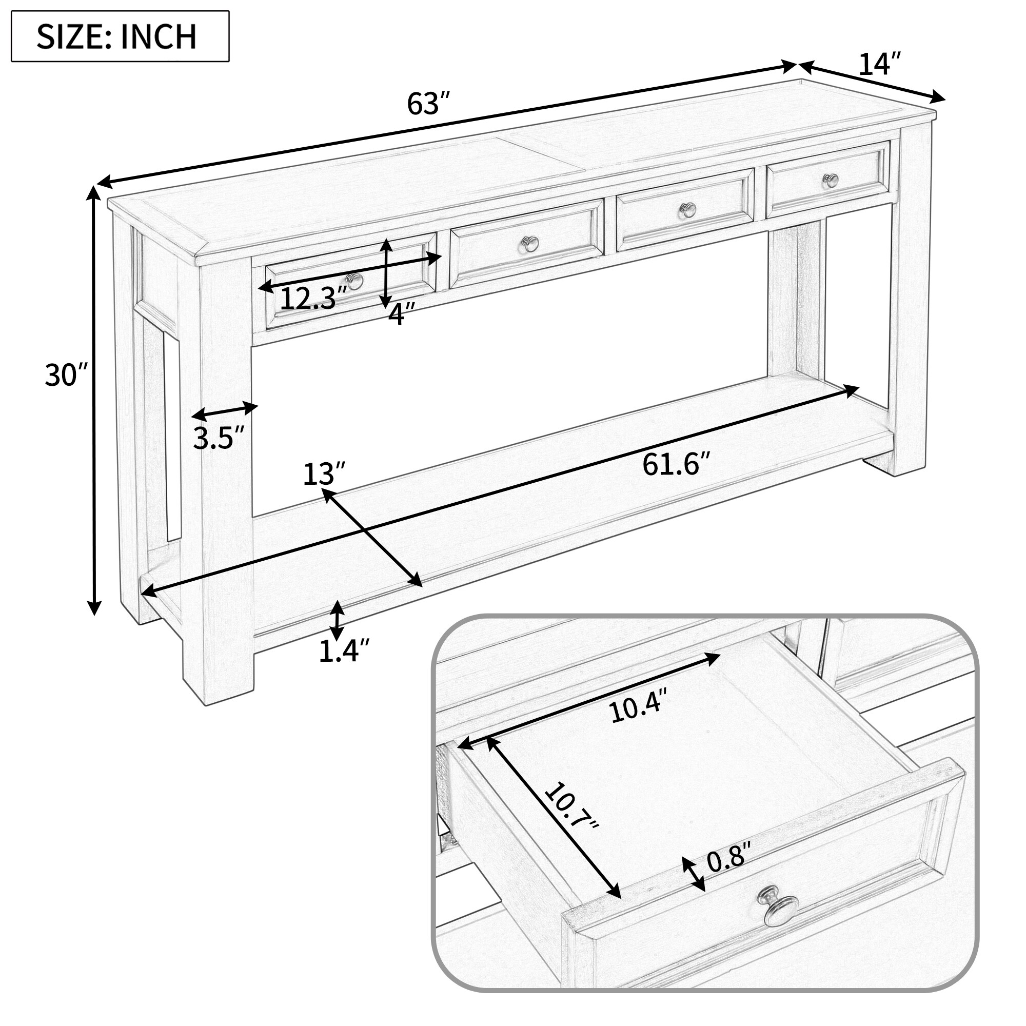 Qualler CTM00615B Console-Sofa-Tables - View #11