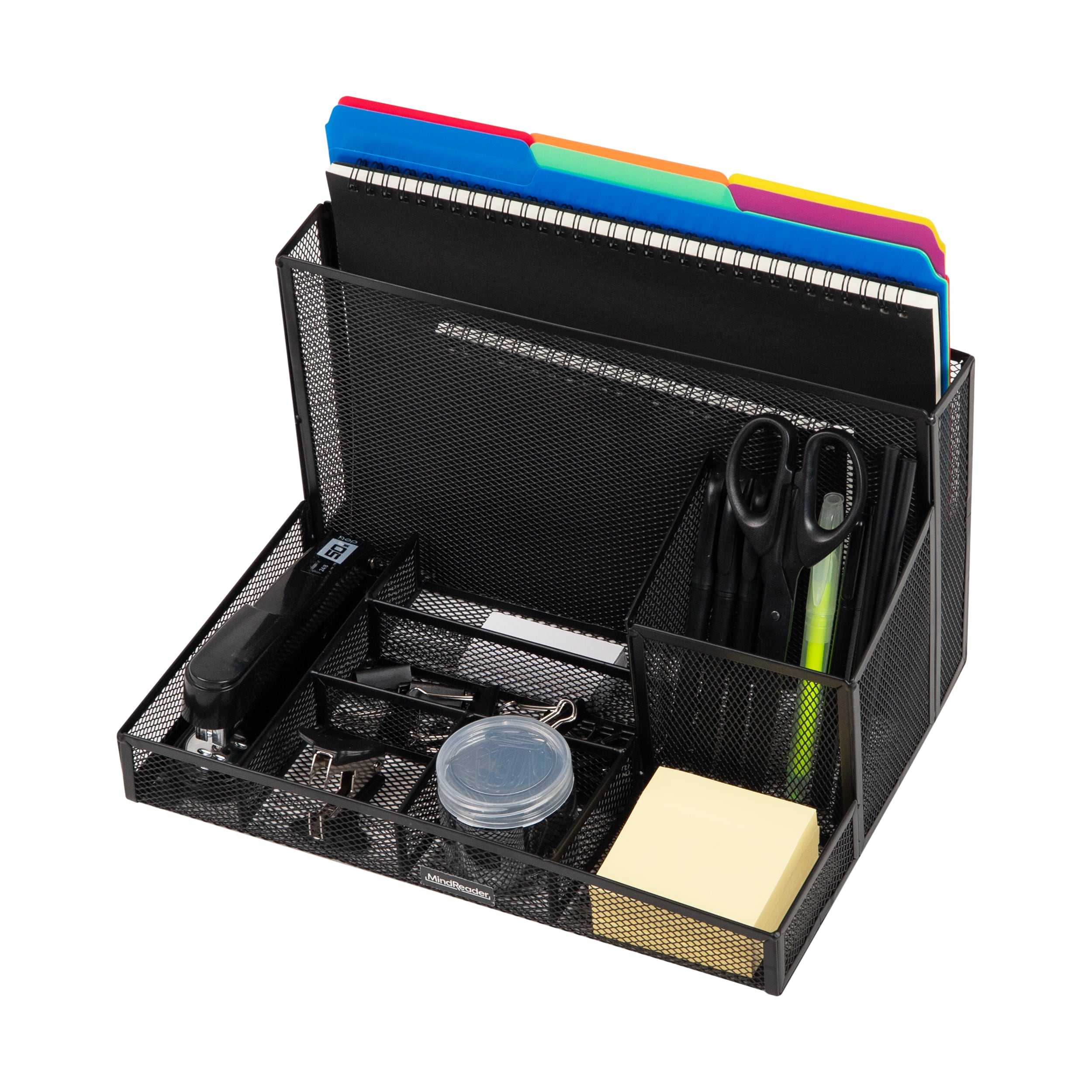 Black Metal Mesh Multi-Supply Desktop Organizer