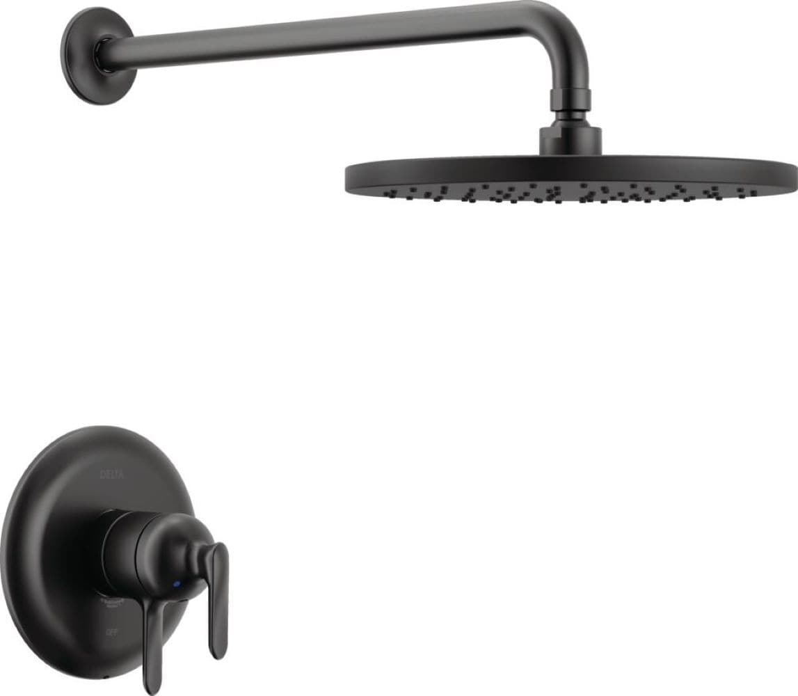 Bonacci Matte Black 2-handle Single function 10-in Round Shower Faucet ( Valve not Included )
