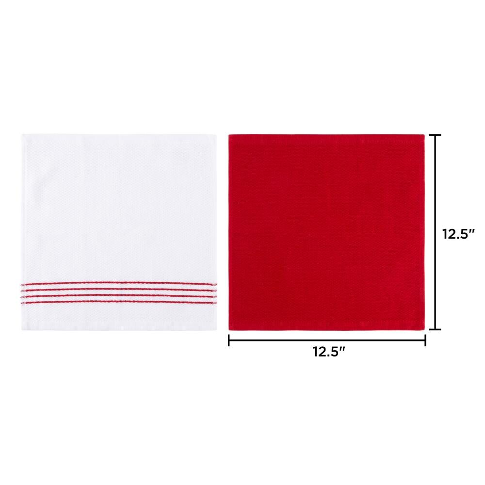 Hastings Home Cotton Dish Cloths, Solid Colors with White Trim 16-Pack -  20313708