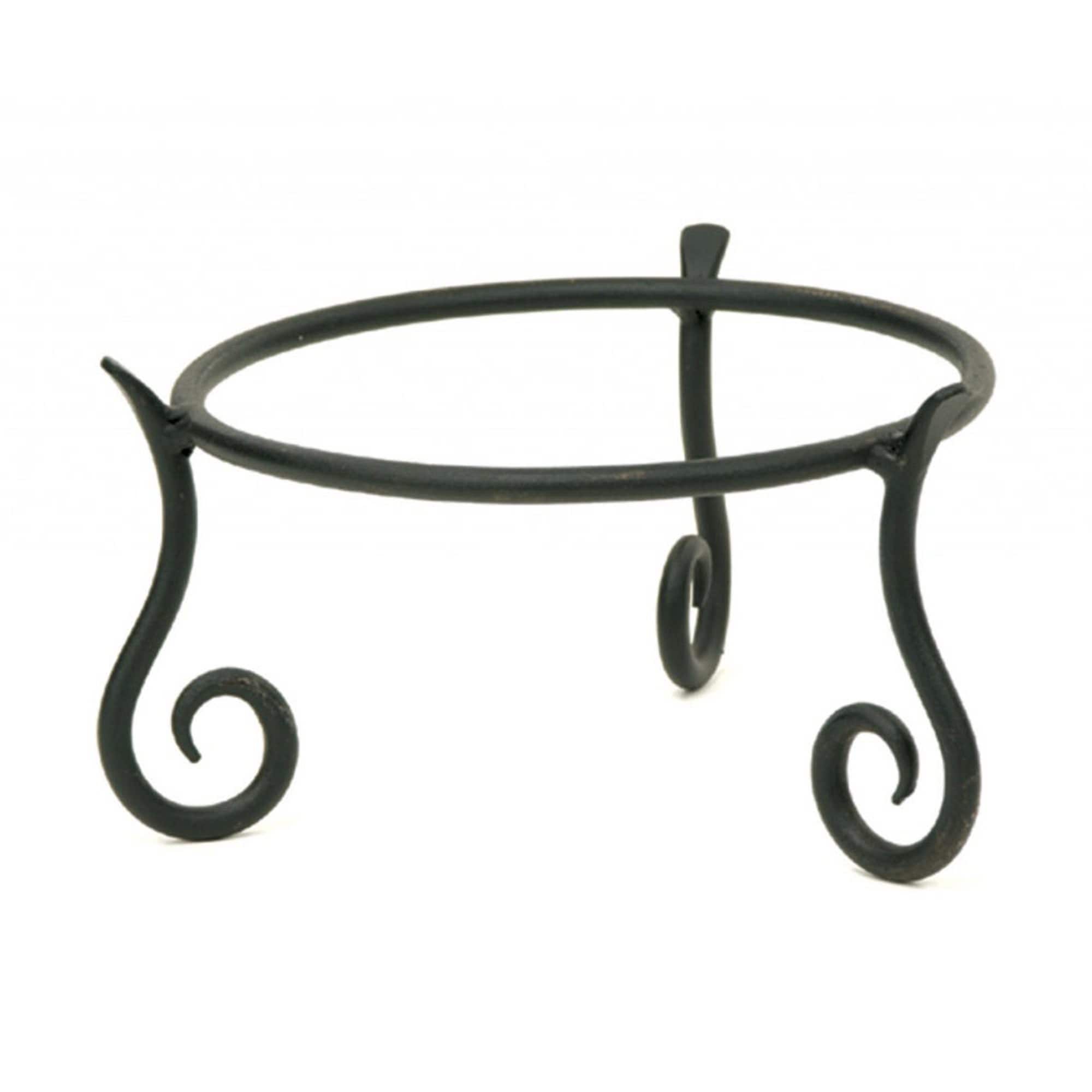 ACHLA Designs GBS-22 5-in H x 9.5-in W Black Powder Coat Indoor/Outdoor Round Wrought iron Plant Stand
