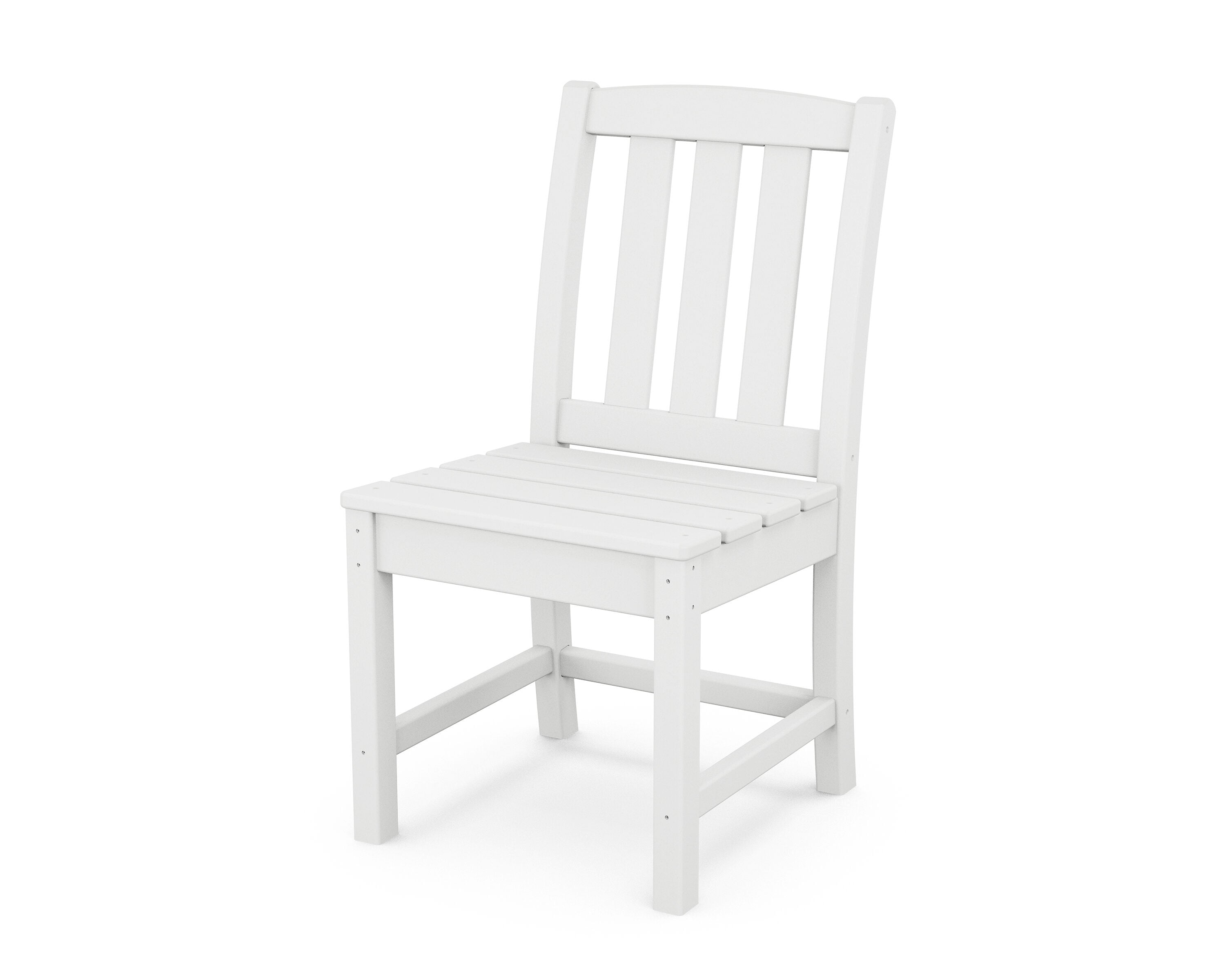 Trex Outdoor Furniture TXTLD130CW Cape Cod Classic White Plastic Frame Stationary Dining Chair with Slat Seat