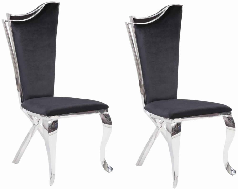 Benzara BM195935 Set of 2 Contemporary/Modern Upholstered Dining Side Chair (Metal Frame)
