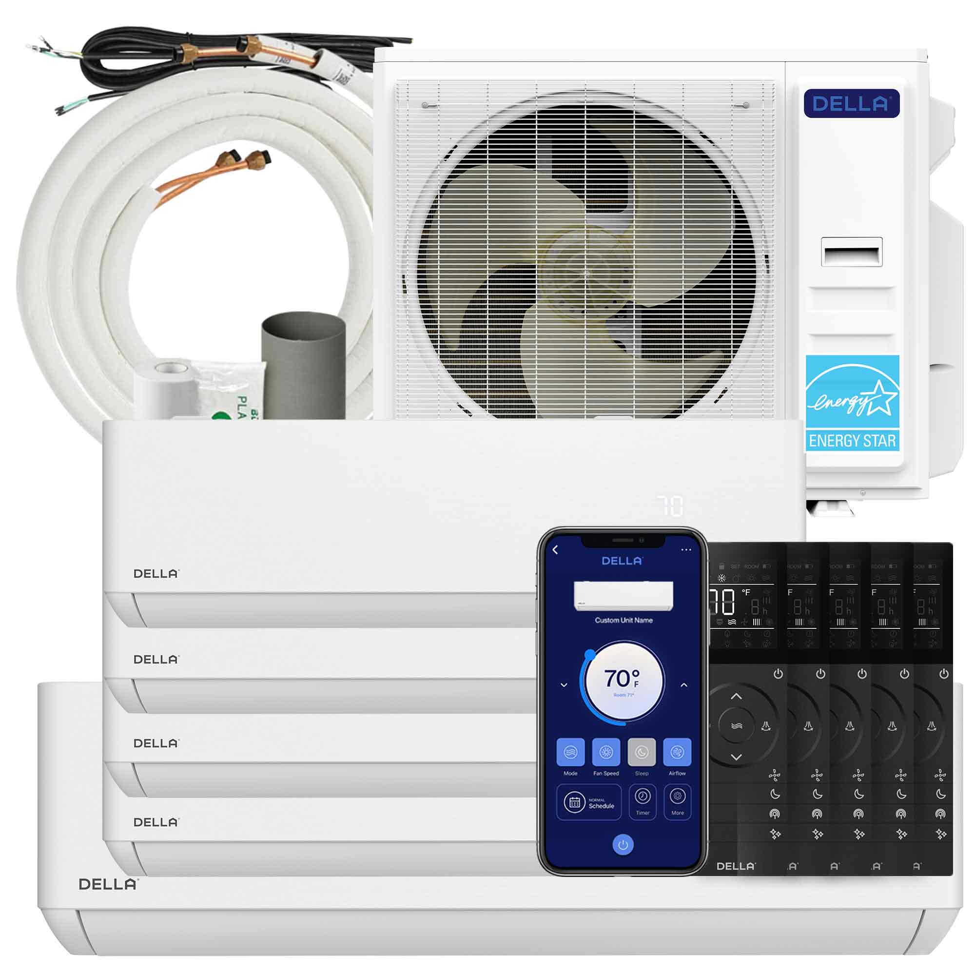 DELLA  42K BTU ODU 5 Zone 9K 9K 9K 12K 18K Multi Zone Mini Split AC