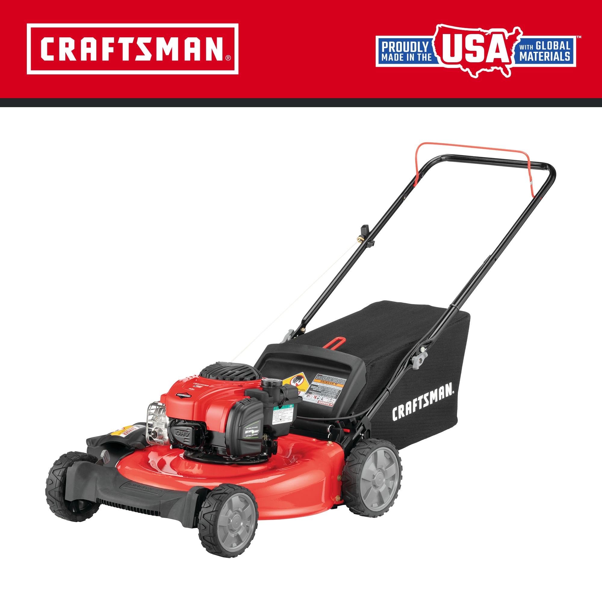 CRAFTSMAN M220 21-in Gas Self-propelled with 150-cc Briggs and Stratton  Engine in the Gas Push Lawn Mowers department at