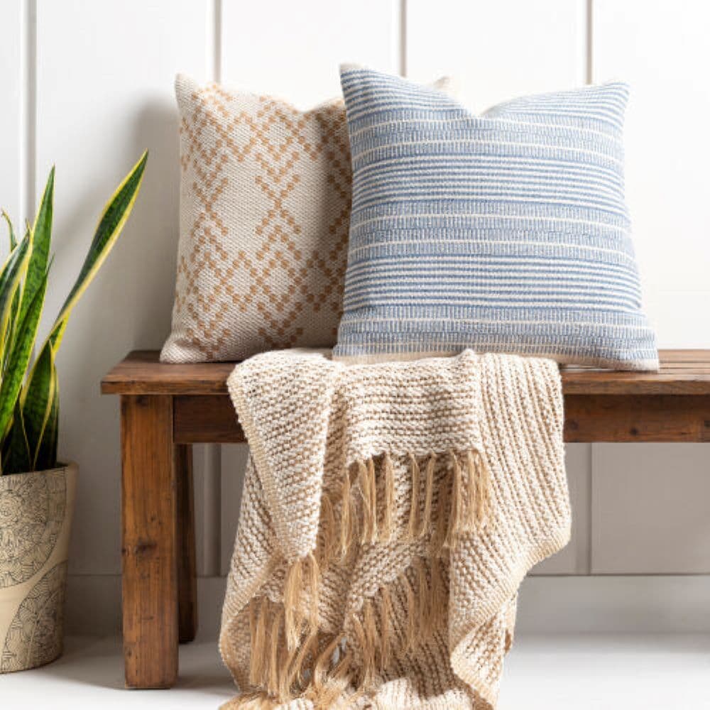 Ryder 20" x 20" Light Neutral Cotton Accent Pillow