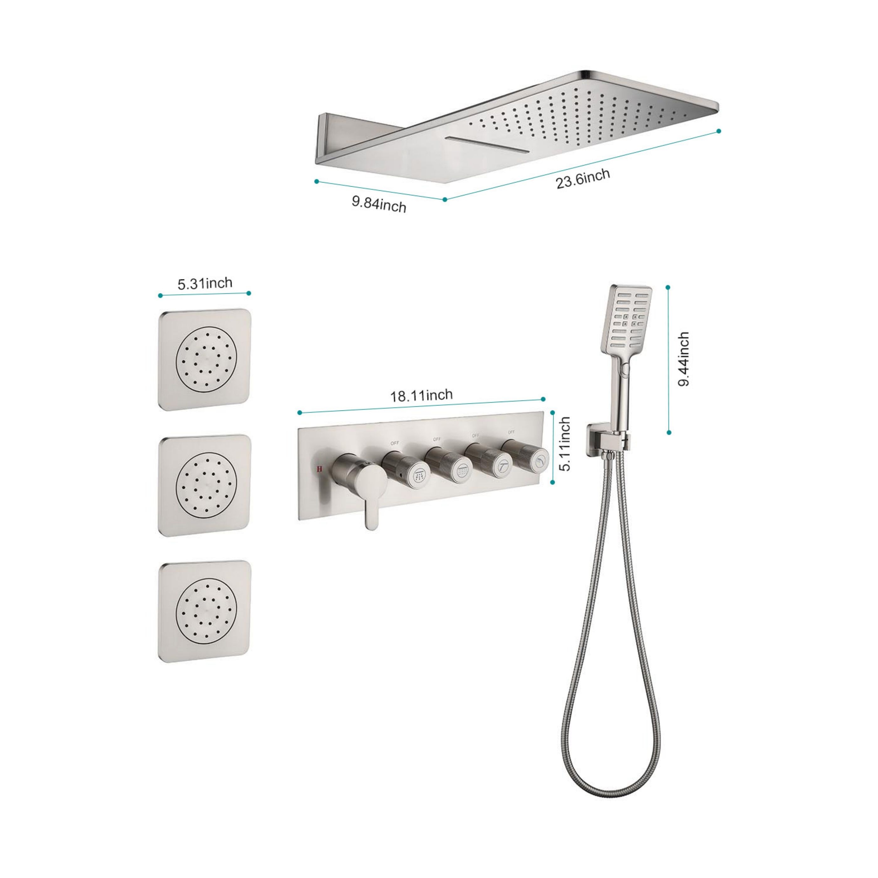 WELLFOR GGZP-228724BN Showerhead-Bar-Panels - View #7