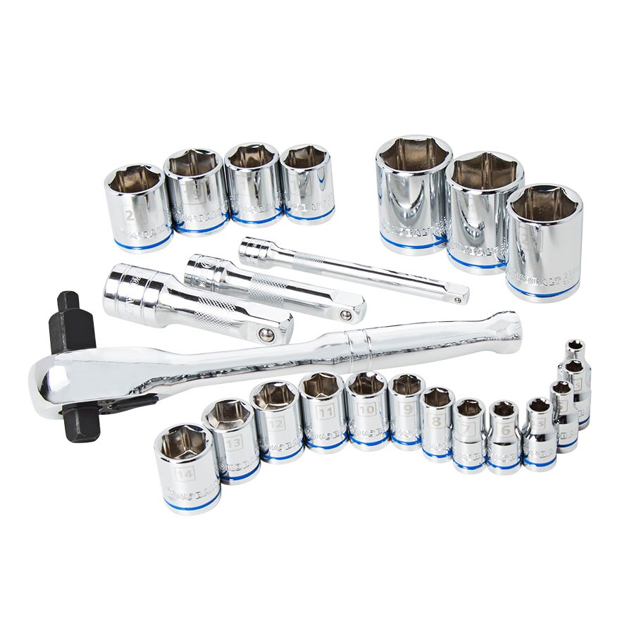 Kobalt 24-Piece Standard (SAE) Polished Chrome Mechanics Tool Set At ...