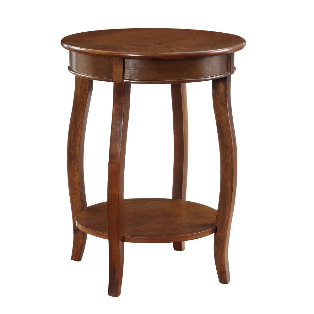 Powell 713-352 Hazelnut Wood Round End Table with Storage