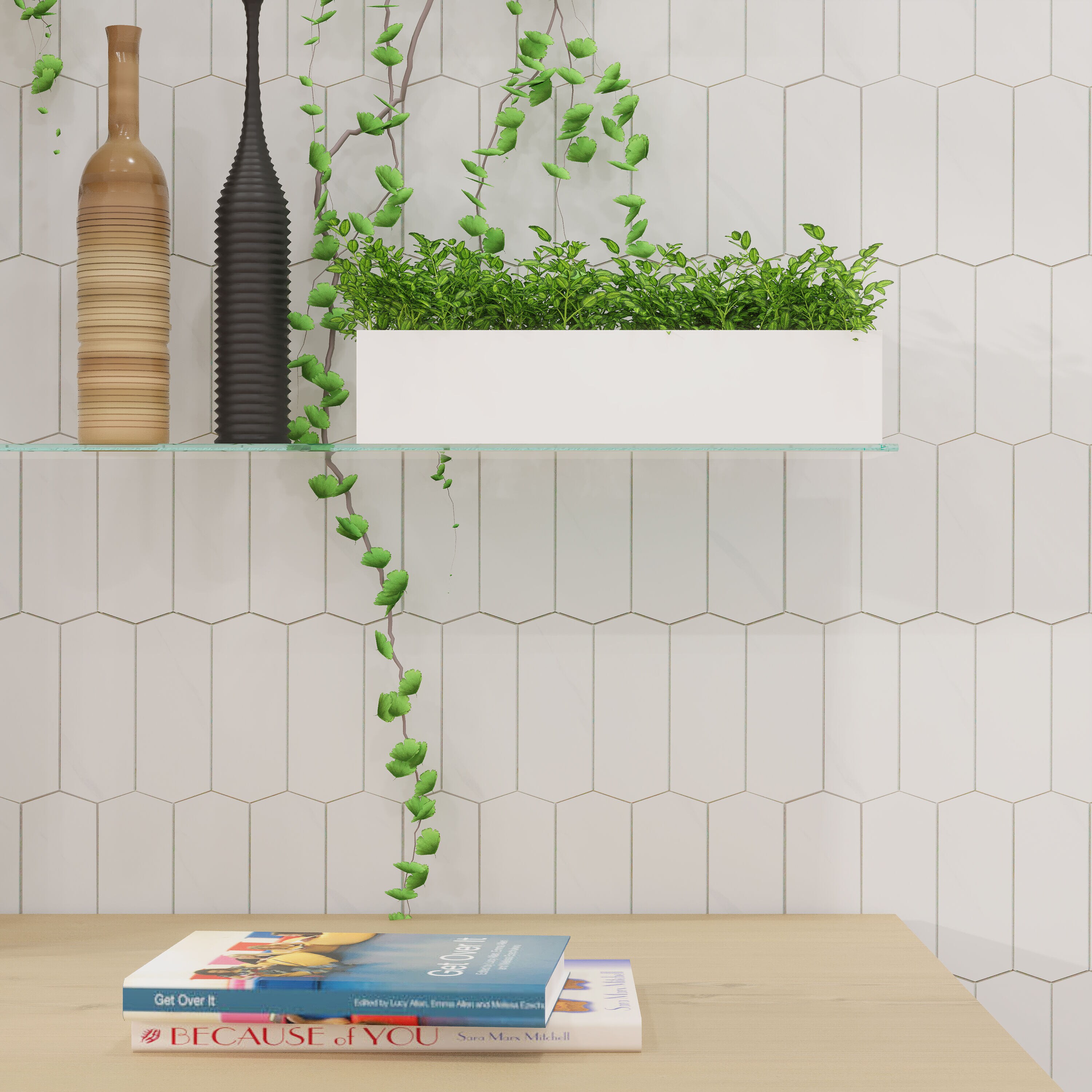 Calacatta White Stone Composite Peel and Stick Backsplash Tiles