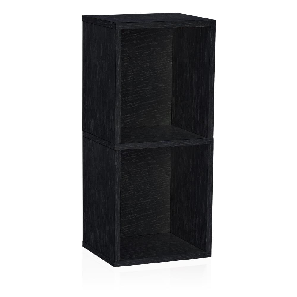 Way Basics BS-285-340-770-BK Black Recycled paperboard 2 -Shelf Bookcase ( 13.4-in W x 30.2-in H x 11.2-in D ) Finished