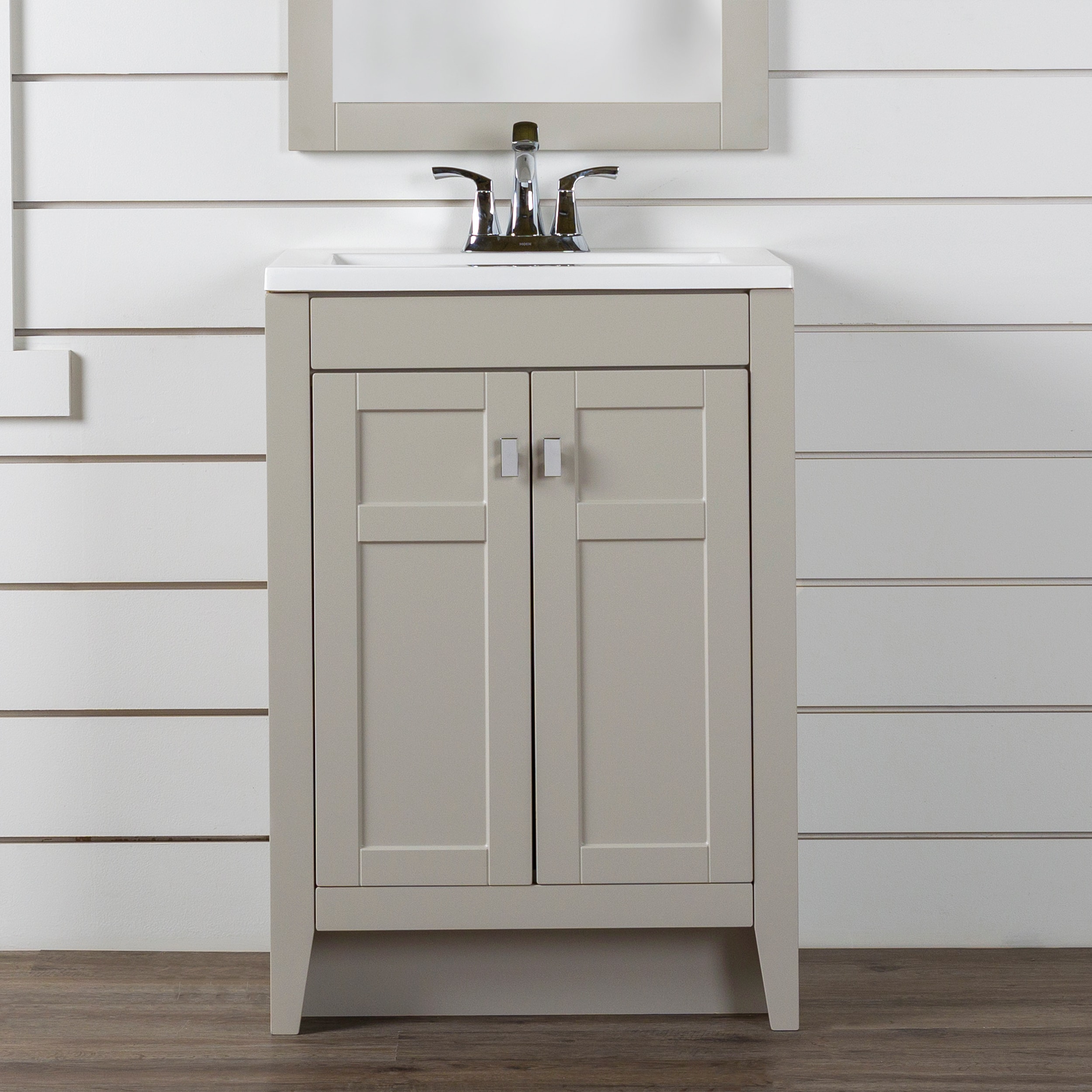 Diamond NOW Brenton 48-in Gray Single Sink Bathroom Vanity with White  Cultured Marble Top in the Bathroom Vanities with Tops department at