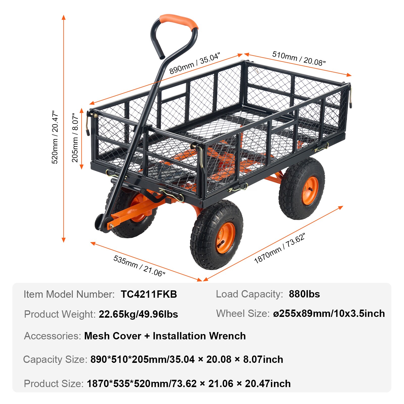 VEVOR JSZXTC880LBSPVWN9V0 Yard-Carts - View #8