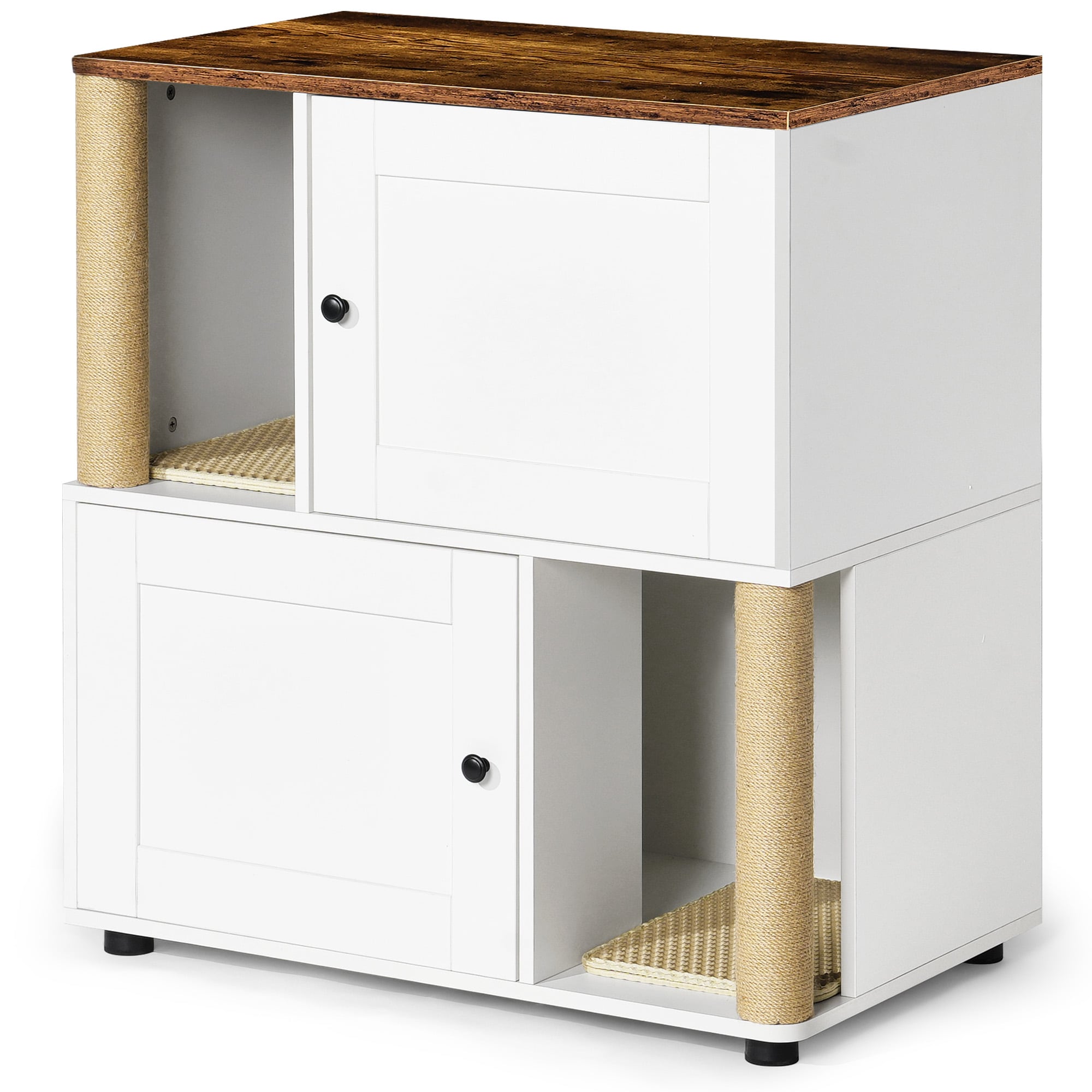 Siavonce XHPKWEG White Particle Board Corner Litter Box