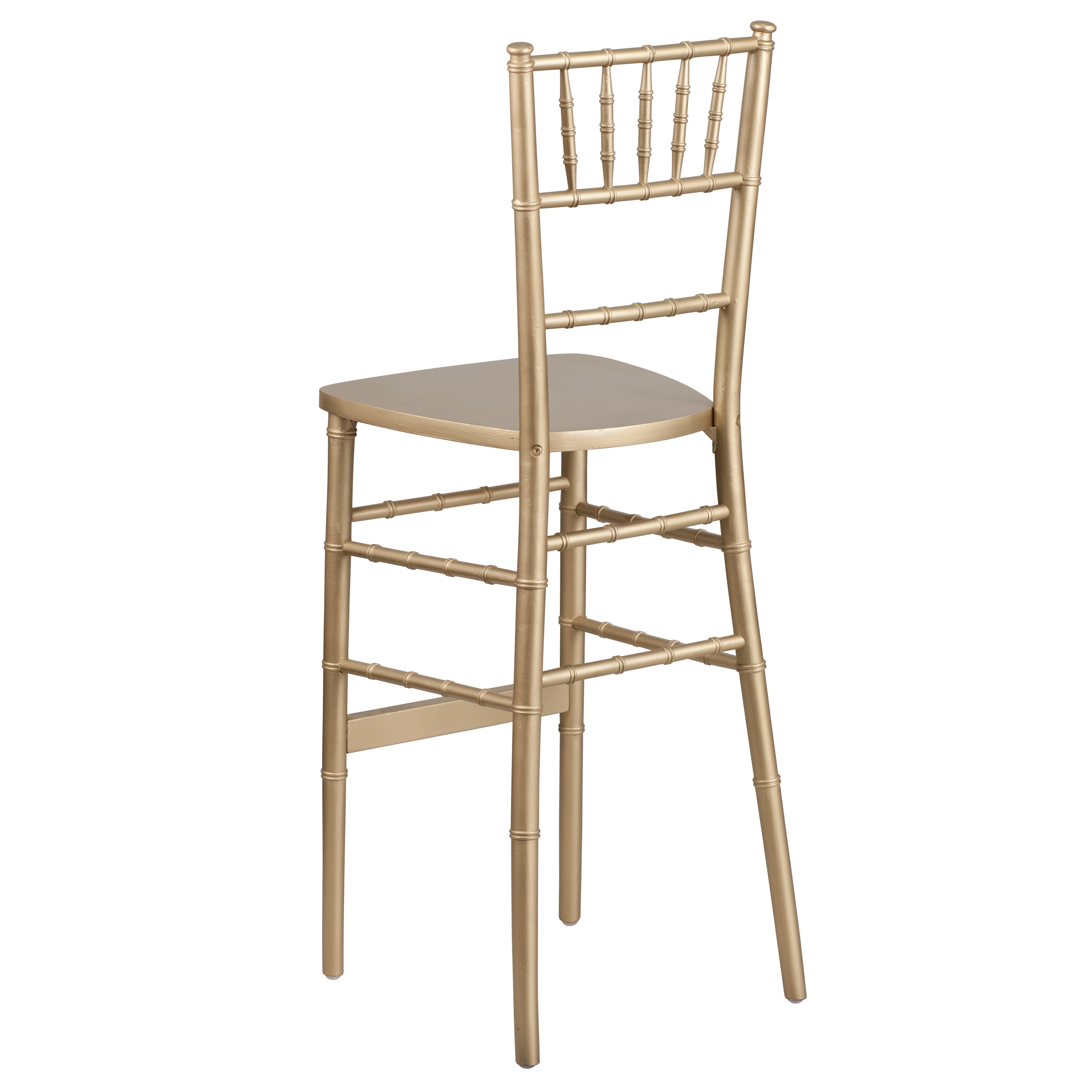 Gold and Brown Wood Chiavari Stackable Barstool