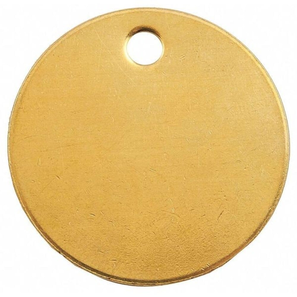 C.H. Hanson  Blank Tag Size 1 3/8 Inches Brass 1 3/8 in H x 1 3/8 in W 1 3/8 in Dia. Brass Round 100 PK