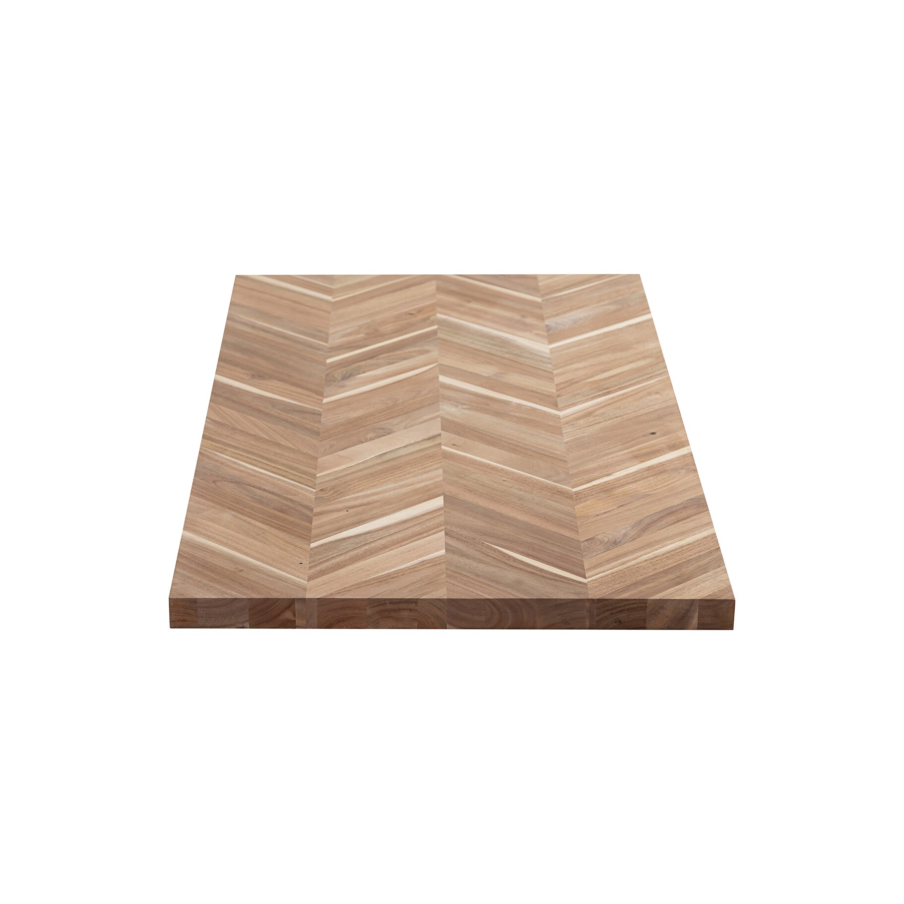 Allen Roth 8 Ft X 25 In X 15 In Natural Chevron Straight Acacia Butcher Block Countertop In 