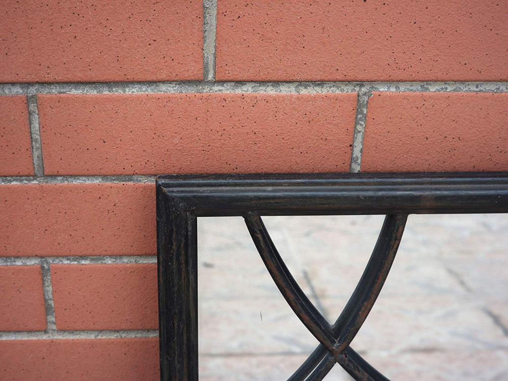 Black Metal Windowpane Full Length Wall Mirror