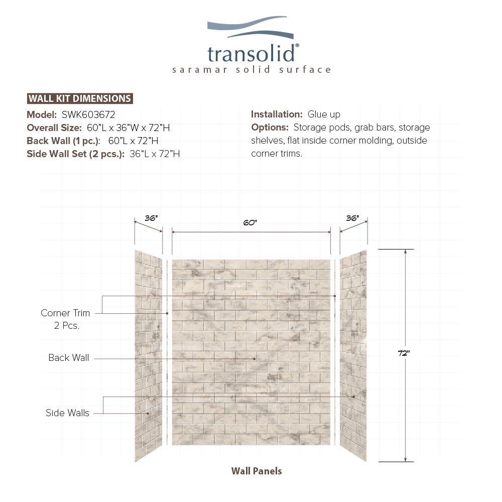 Transolid SWK603672-49 Shower-Wall-Surrounds - View #2