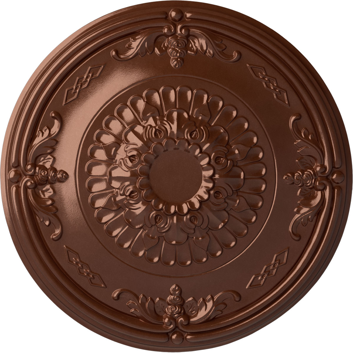 Ekena Millwork CM27ATCPS Athens 26.25-in W x 26.25-in L Painted Copper Penny Polyurethane Whole Ceiling Medallion