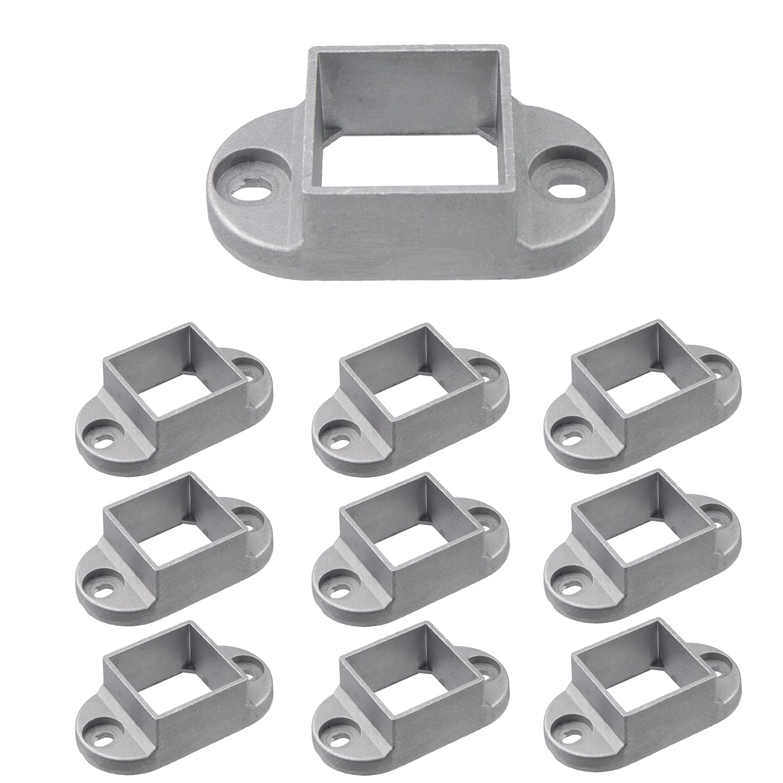 Afoxsos  10 pcs Square Deck Railing Brackets Aluminum Alloy Post Anchor Flange Base Silver Guardrail Accessories for 1 Point 5 Inch Post Fence