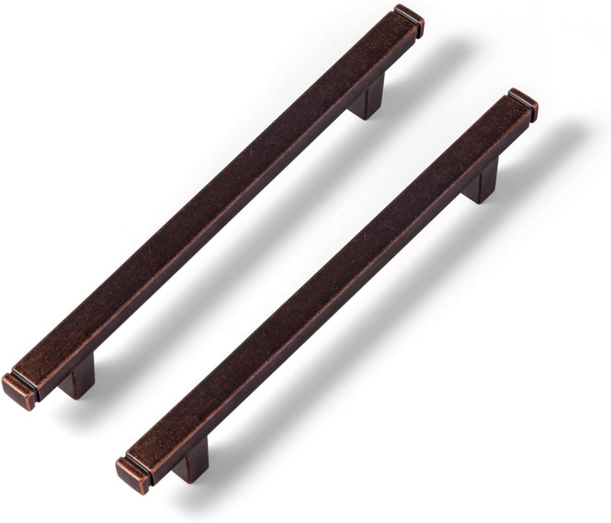 Antique Bronze Rectangular Bar Cabinet Pulls with Mounting Hardware