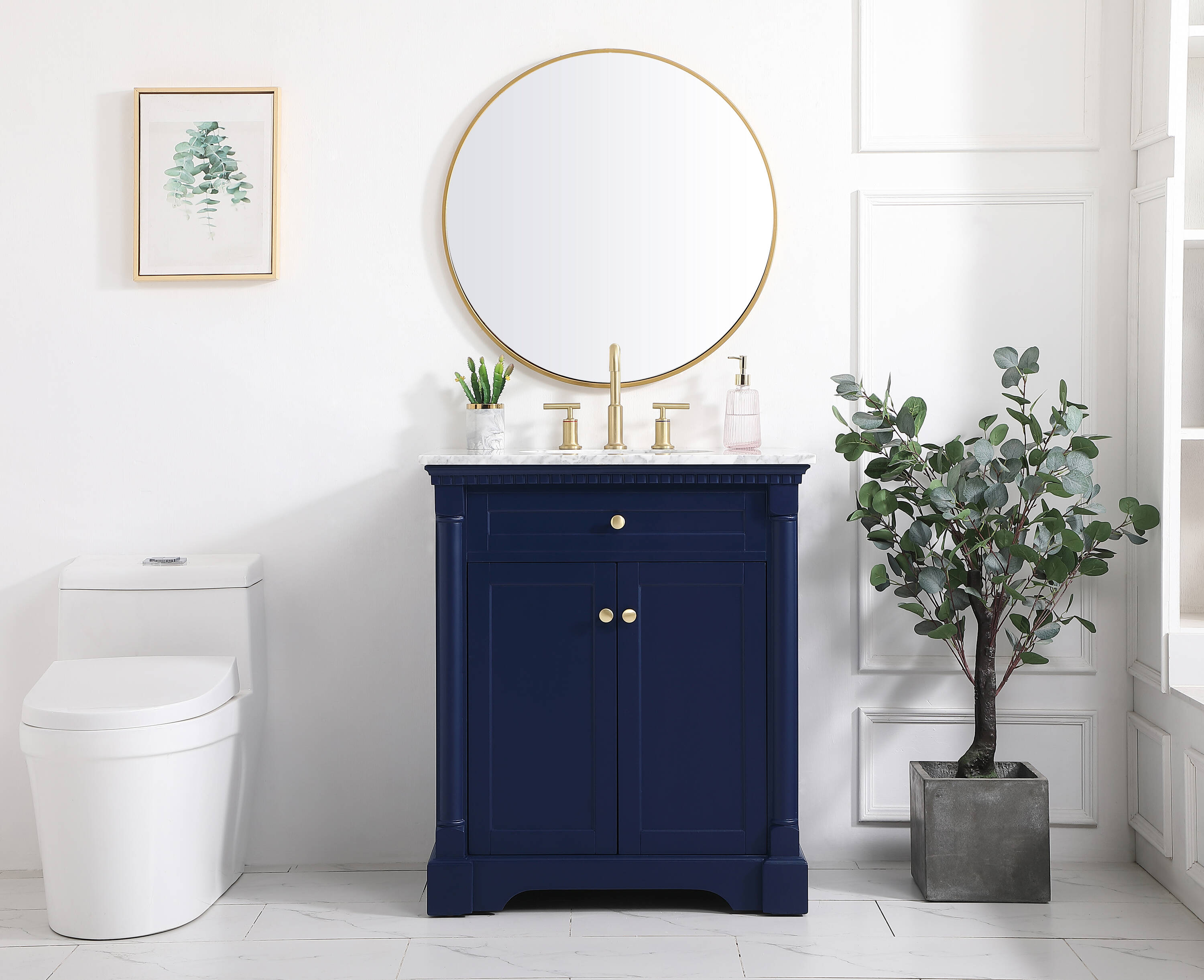 Elegant Decor Home Furnishing 30-in Blue Undermount Single Sink