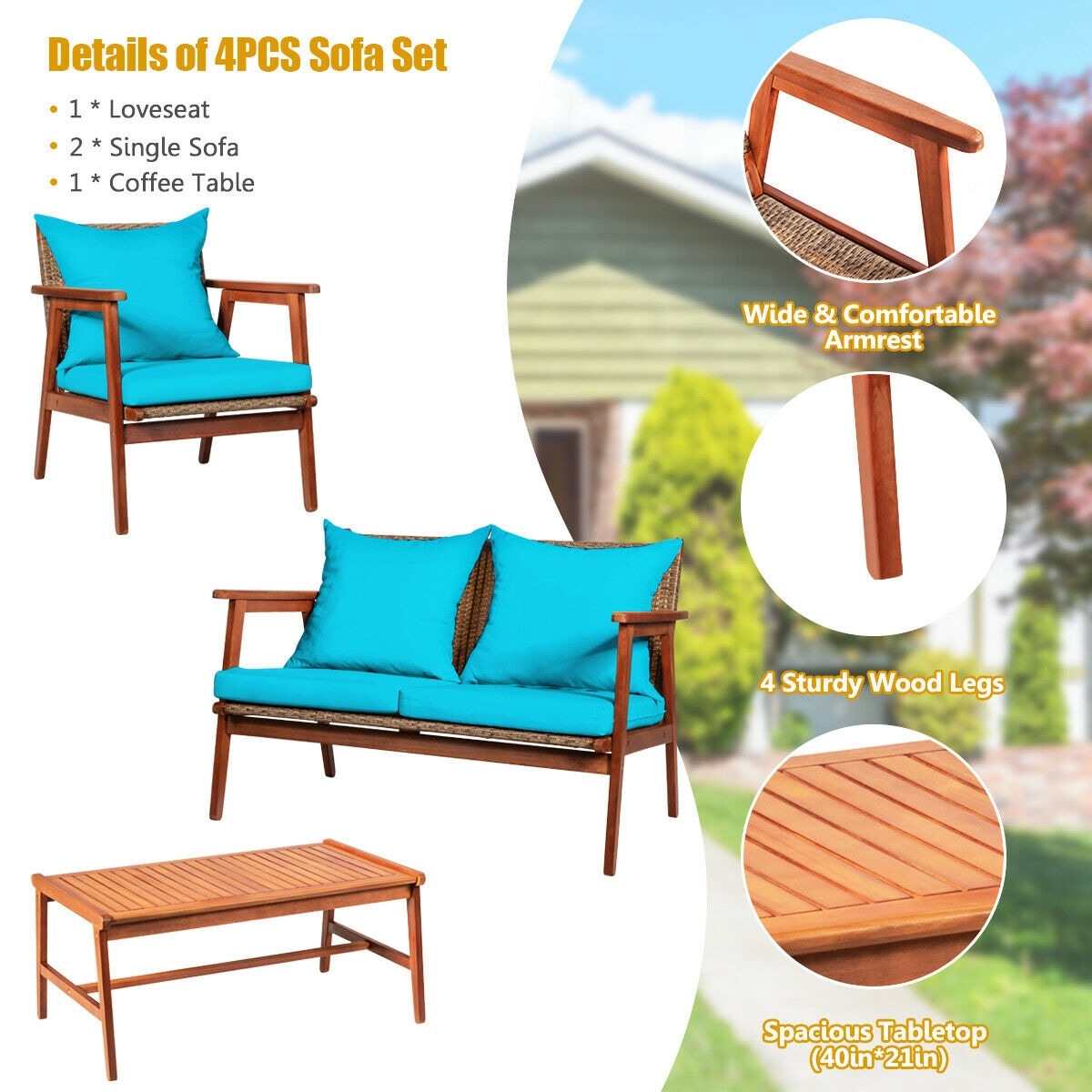 WELLFOR OUS68969TU+ Patio-Conversation-Sets - View #6