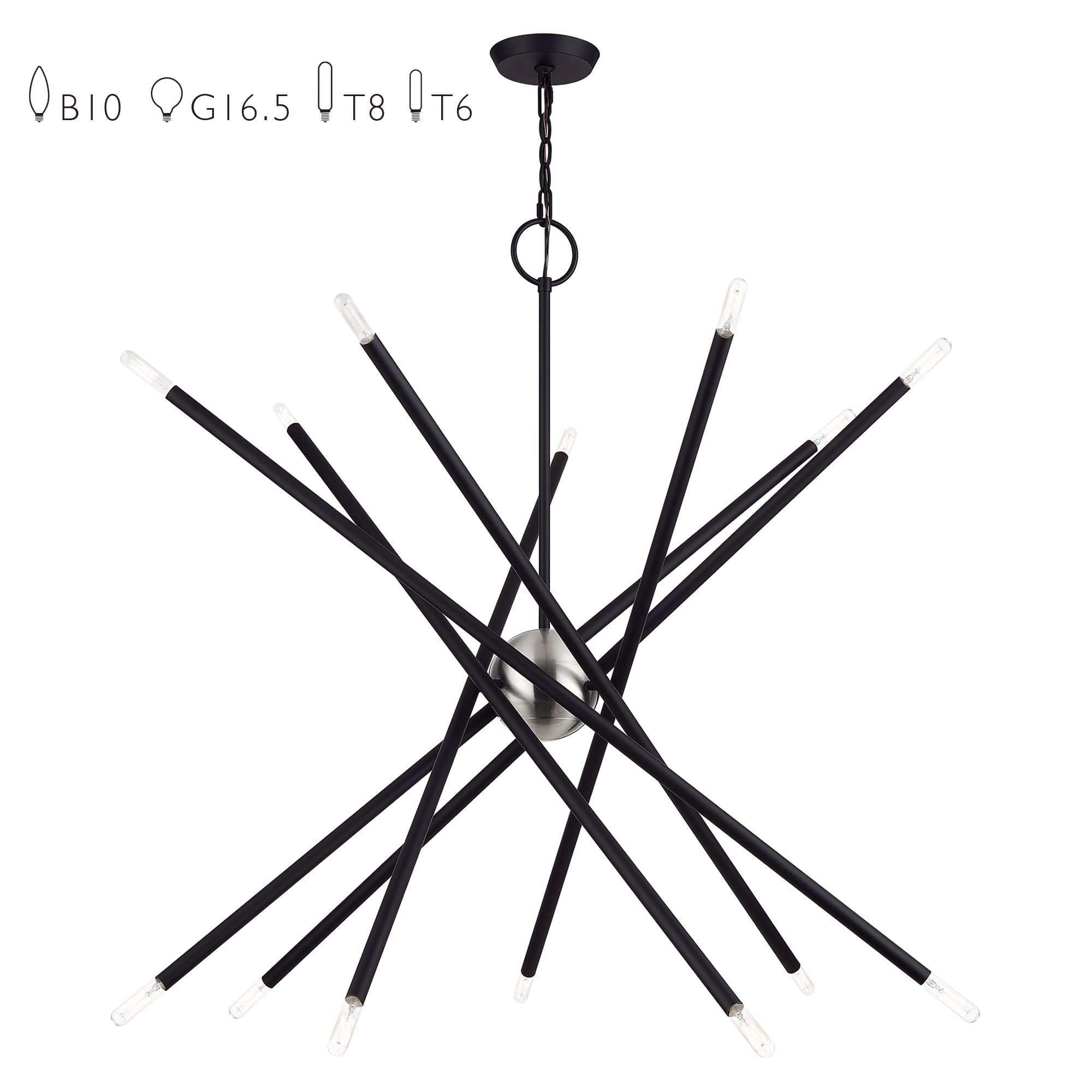 Livex Lighting A-LIVEX-47009-04 Soho 14-Light Black Incandescent Chandelier