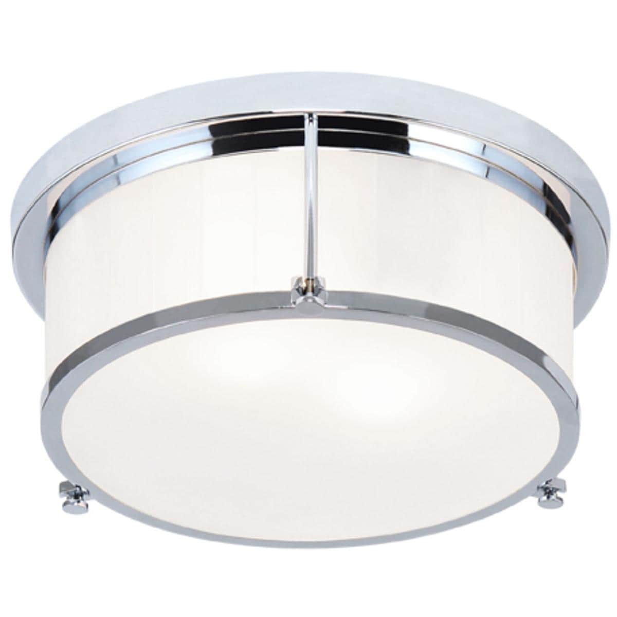 Matteo  Lighting M14902CH Caisse Claire 2 Light 113 inch Chrome Flush Mount Ceiling Light